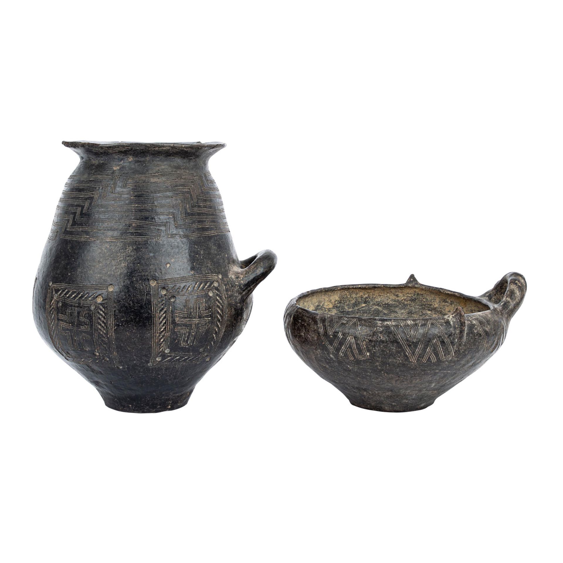 Bikonische Urne mit Deckel, Villanovakultur Italien, 10.Jh.v.Chr. - einhenklige bikoni - Bild 2 aus 7