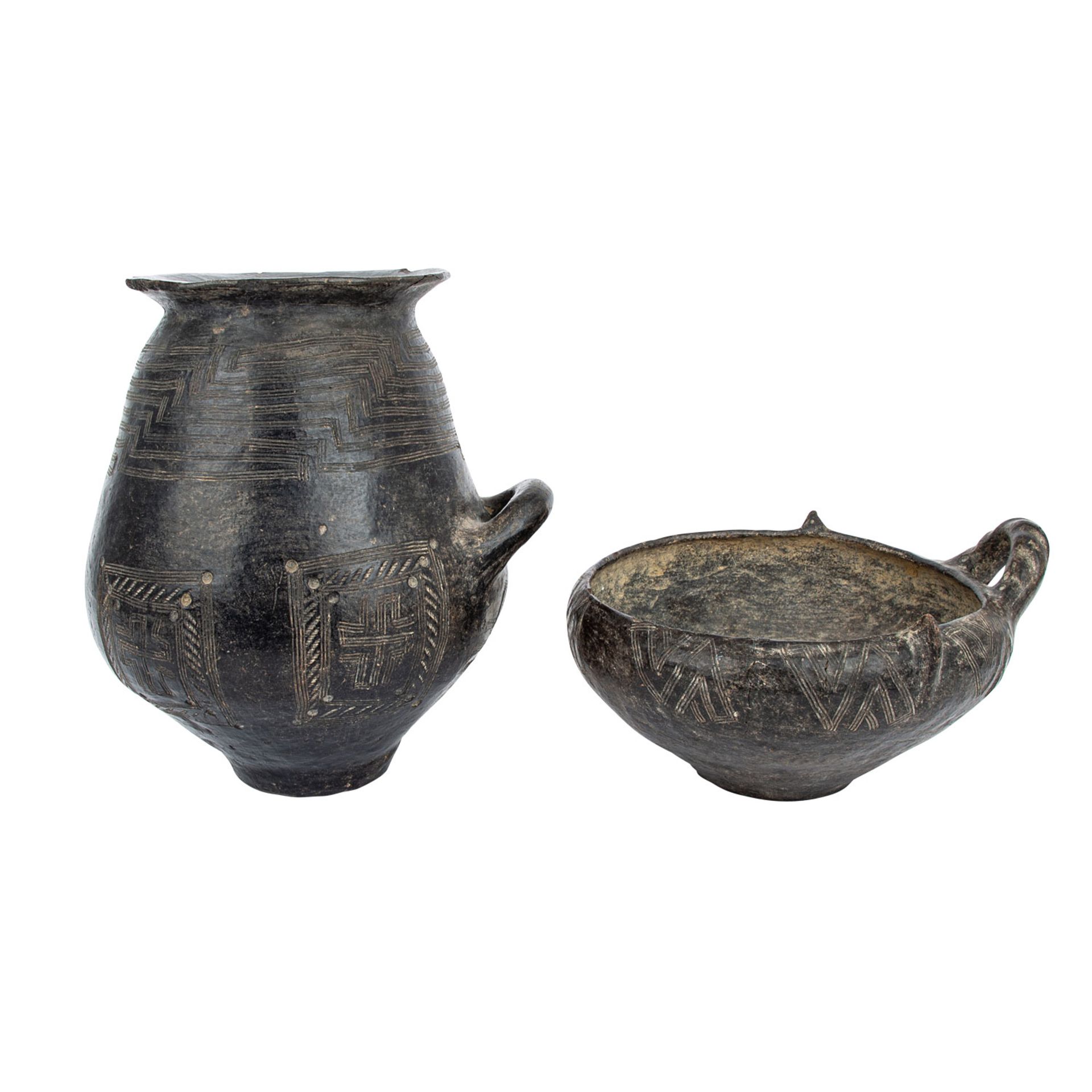 Bikonische Urne mit Deckel, Villanovakultur Italien, 10.Jh.v.Chr. - einhenklige bikoni