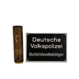 Polizeiwesen - Schild aus Metall Deutsche Volkspolizei Abschnittsbevollmächtigter, ca