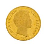 Königreich Bayern - Dukat 1843, König Ludwig I, München, 3,49 Gramm, Erhaltung: gut