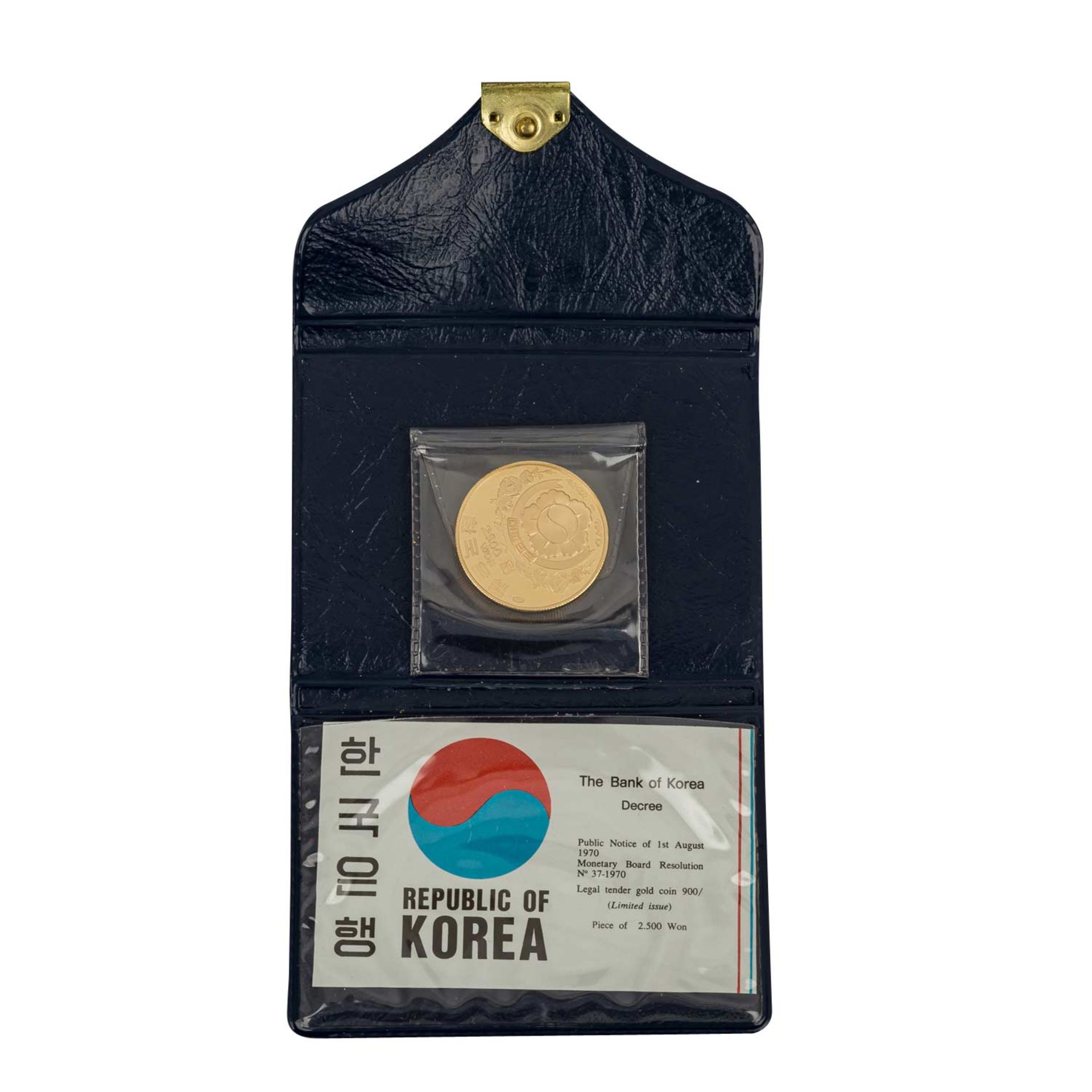Selten! Korea/GOLD - 2500 Won 1970, Queen Sunduk -Silla Dynasty, ca. 8,6 g fein, PP, i