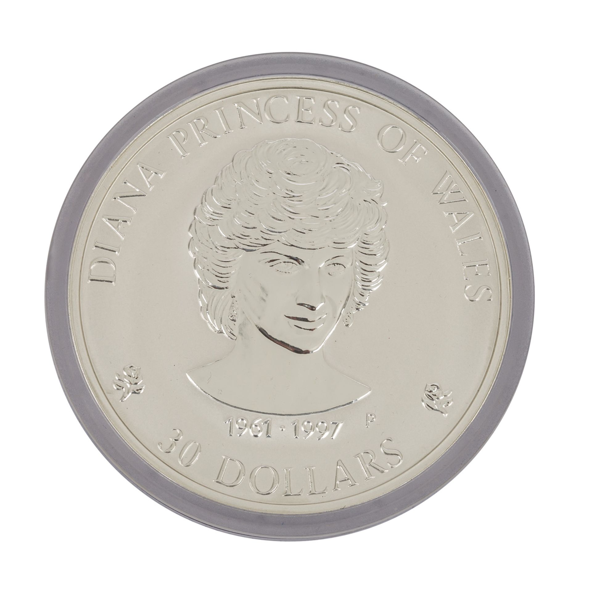 Selten! Cookinseln 1 kg Silbermünze Diana Princess of Wales, 30 Dollars 1997, gekapse