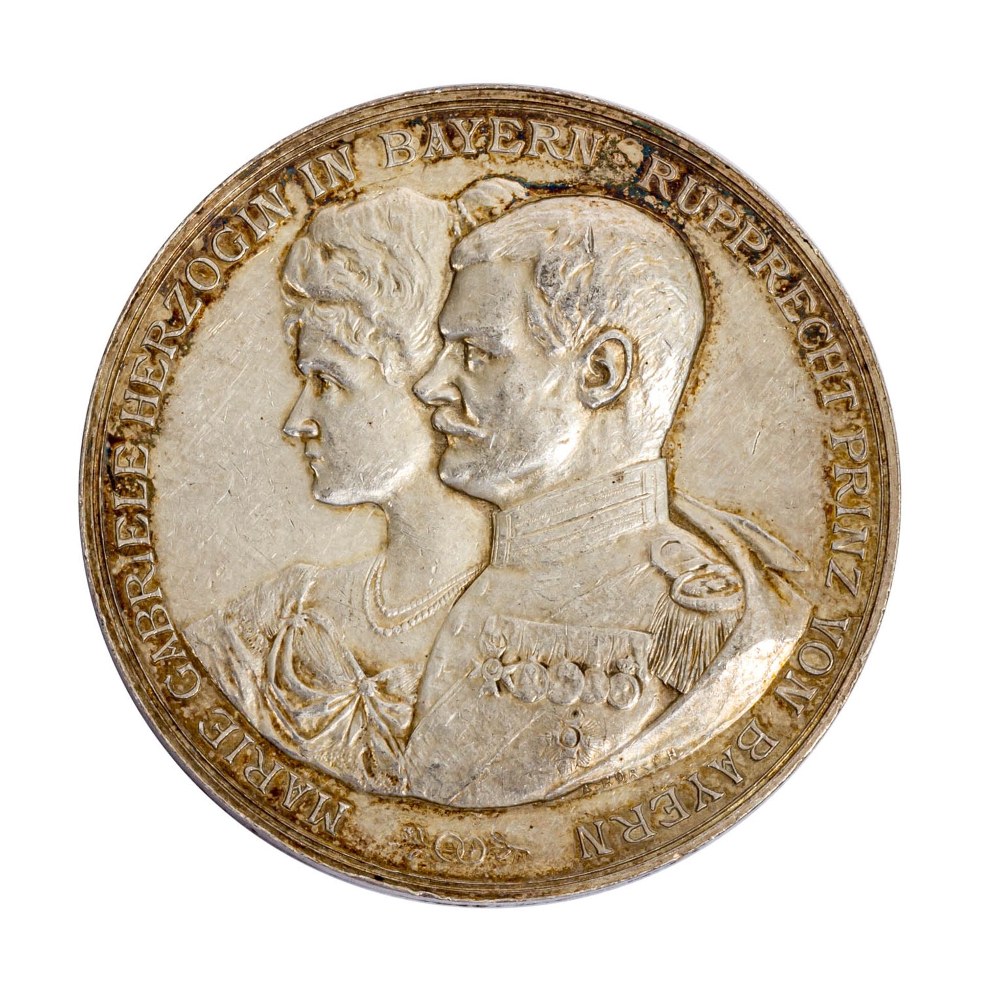 Bayern - Silbergedenkmedaille 1900, Medailleur A. Börsch, Kronprinz Rudolf von Bayern
