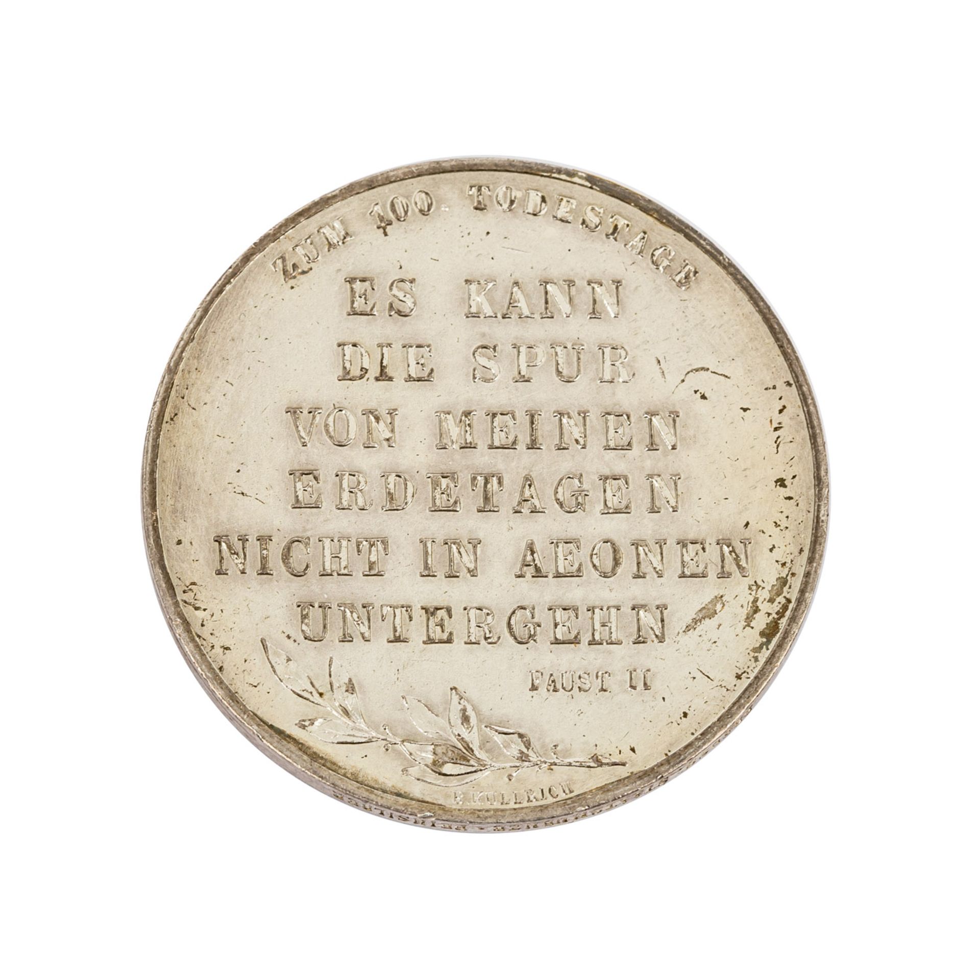 Weimarer Republik - Silberne Gedenkmedaille 1932, Medailleur R. Kullrich, Auf den 100. - Bild 2 aus 2