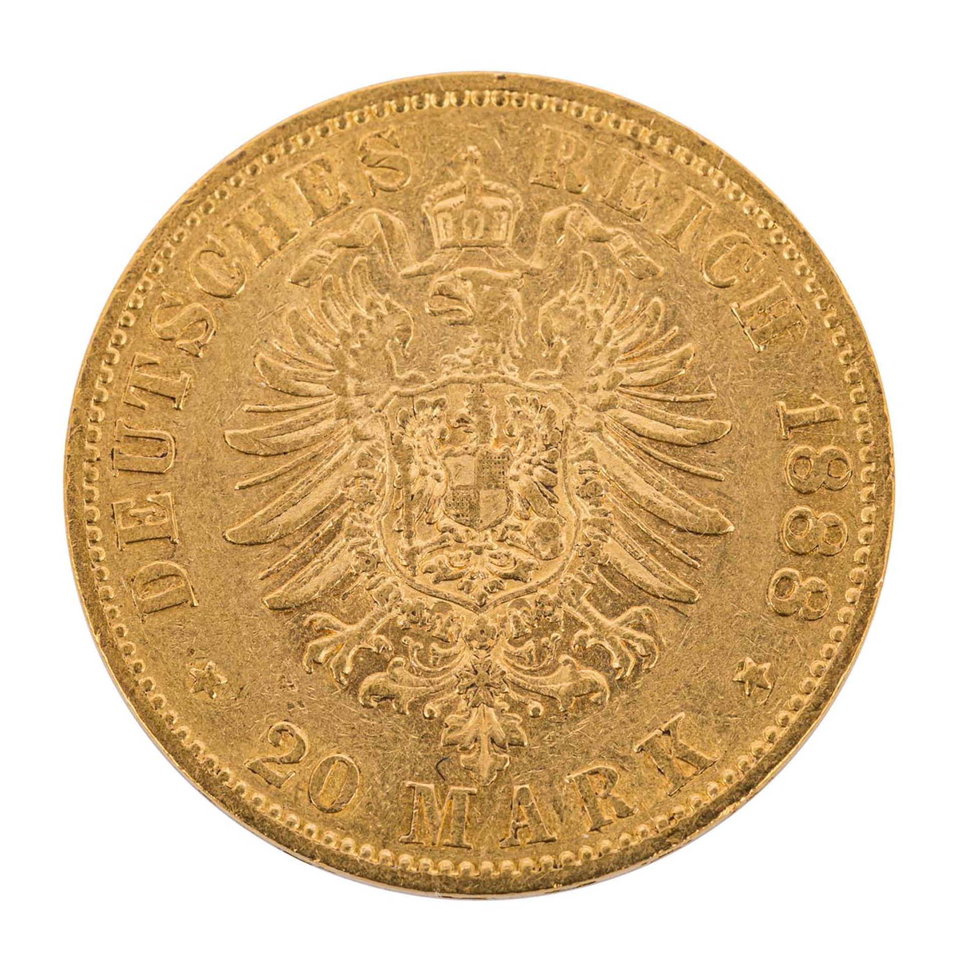Preussen/GOLD - 5 x 20 Goldmark und 3 x 10 Goldmark, 20 Mark 1872 A Wilhelm I., 20 Mar - Image 4 of 4