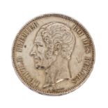 Belgien - 5 Francs 1853, Leopold I., Auf die Vermählung Leopolds II., ss-vz, Kratzer,