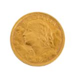 Schweiz/GOLD - 20 Franken Vreneli 1927 B, ca. 5,8 g fein, ss | Switzerland/GO