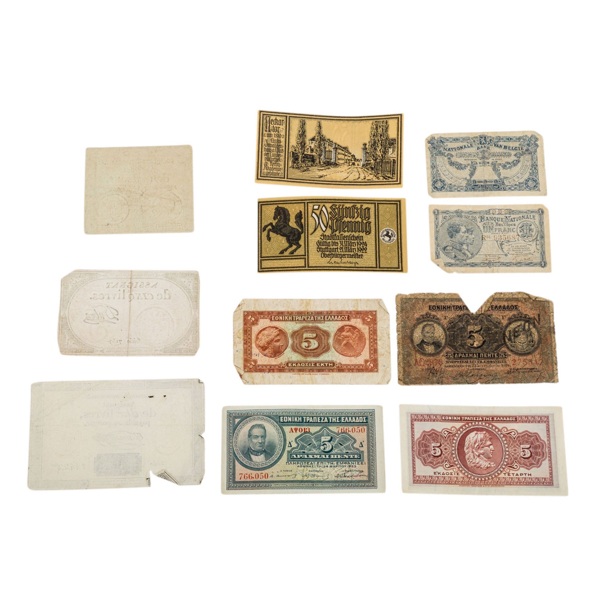 Kleines Banknotenkonvolut - Weimarer Republik, Frankreich nach der Französischen Revo - Image 4 of 4