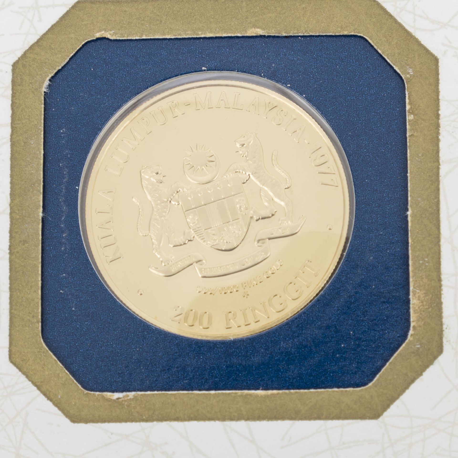 Malaysia - 200 Ringgit 1977, GOLD, ca. 6,4 Gramm fein, proof, revers getönt. <br - Bild 3 aus 3