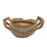 Antike Keramik aus Etrurien - zweihenklige Trinkschale, sog. Kantharos, wohl aus der R