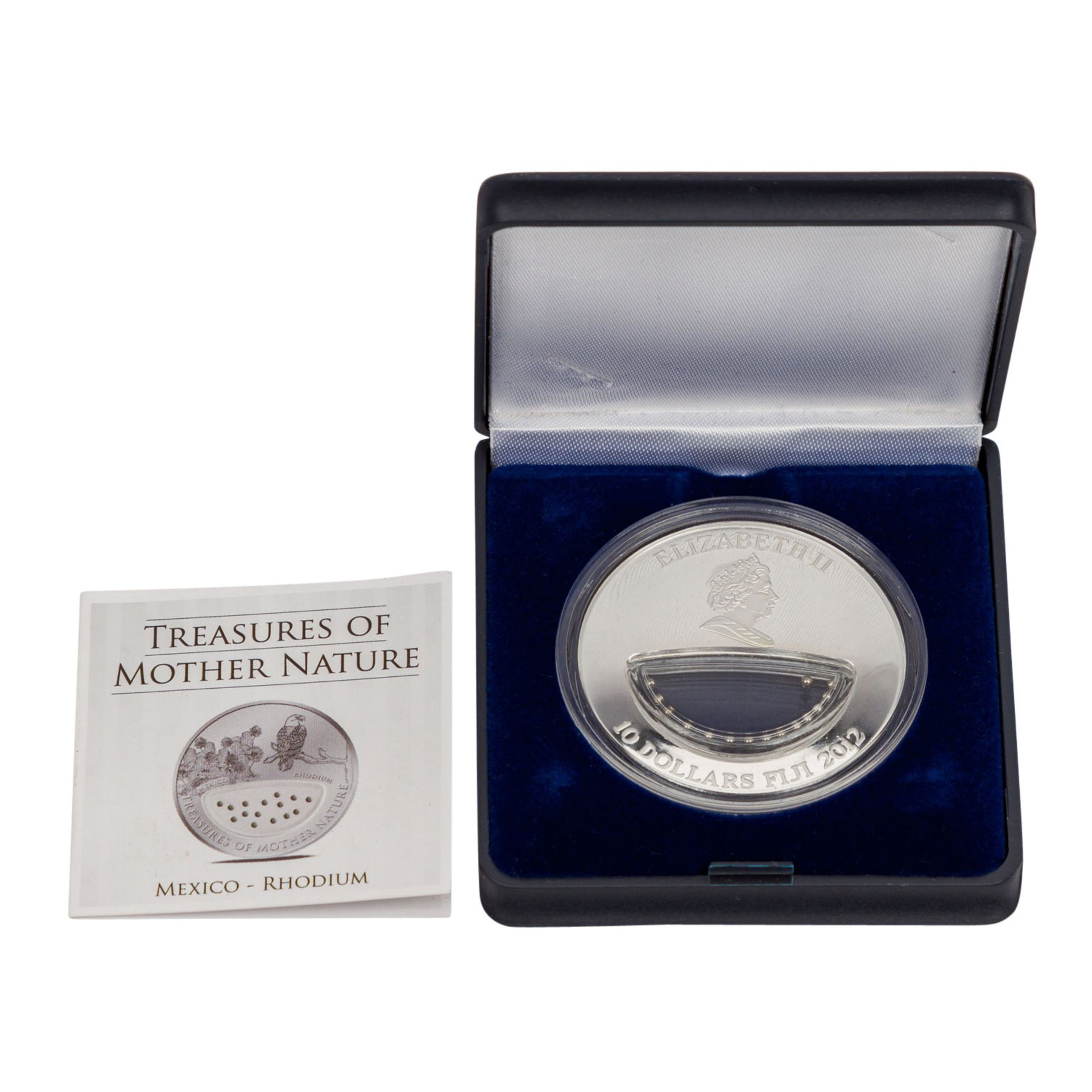 Rhodium Treasures of Mother Nature Proof Silver Coin 1 Fiji Dollar 2012. Vermutlich ha