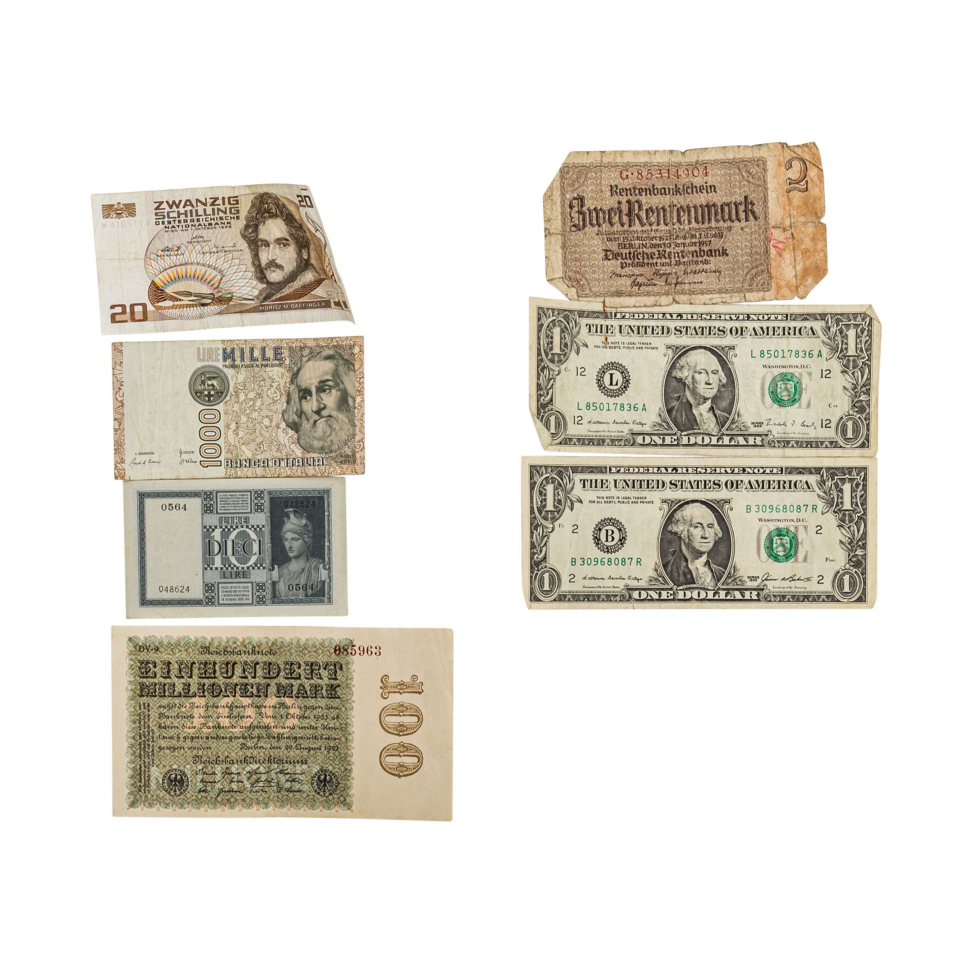 Banknoten aus aller Welt, 20.Jh. - Italien, USA, Österreich, Frankreich, Dt. Kaiserre - Image 2 of 3
