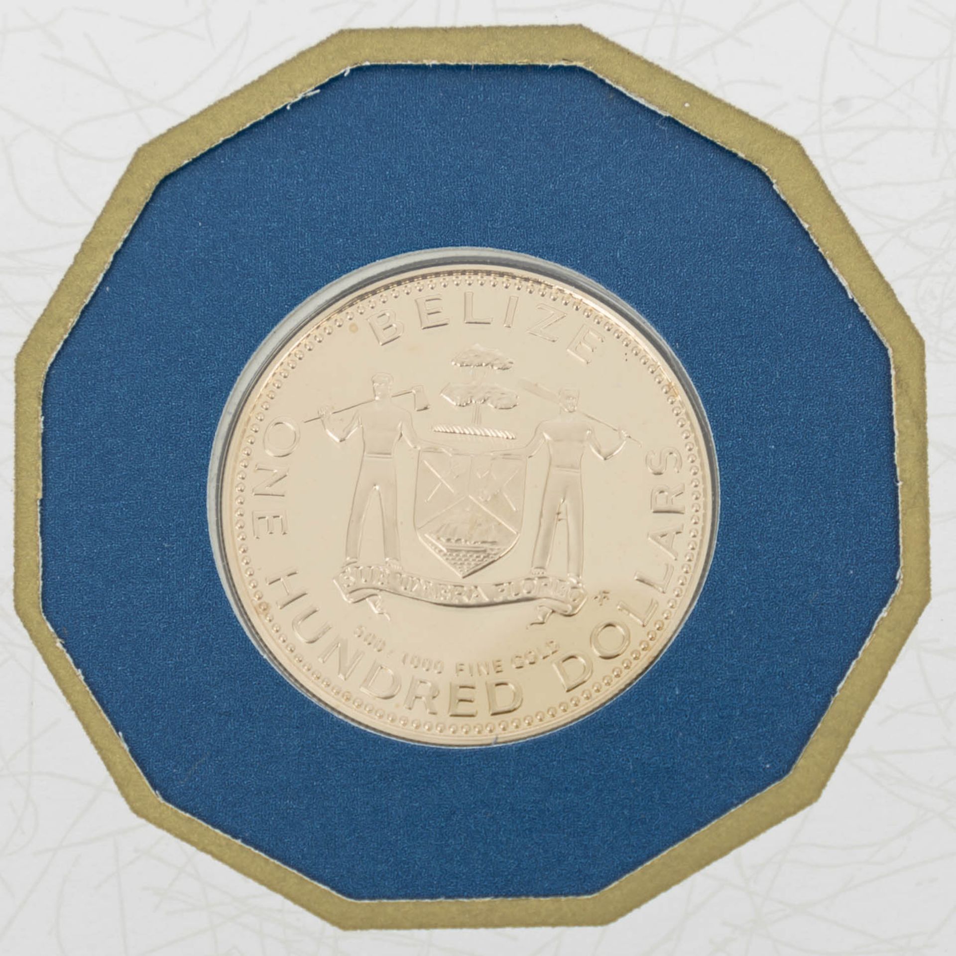 Belize / British Honduras - 100 Dollars 1979, GOLD, ca. 3,1 Gramm fein (500/1000er), p - Bild 3 aus 3