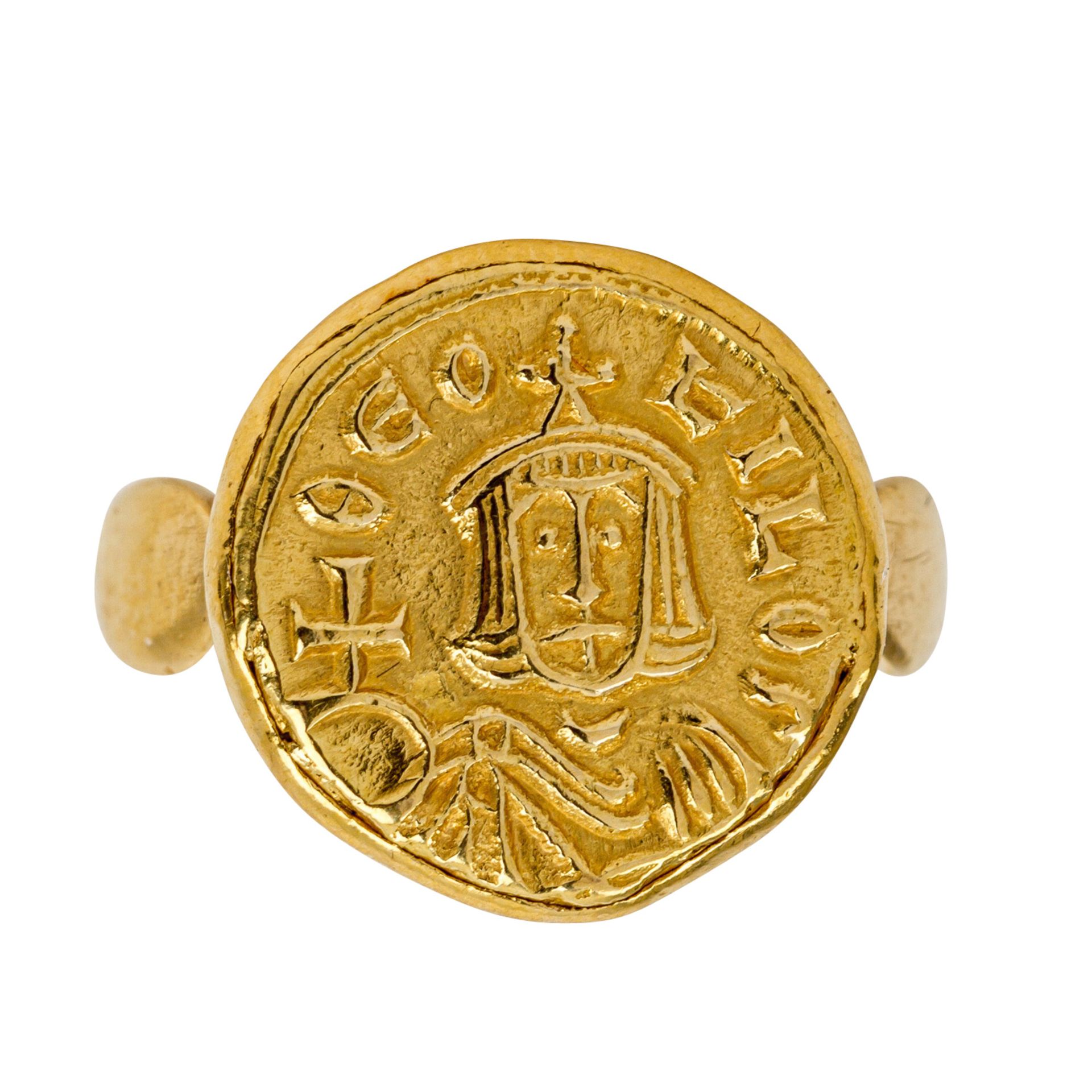 Goldring mit byzantischem Gold-Solidus - 1 x Byzanz - Gold-Solidus 1. H. 9.Jh.n.Chr., - Bild 4 aus 4