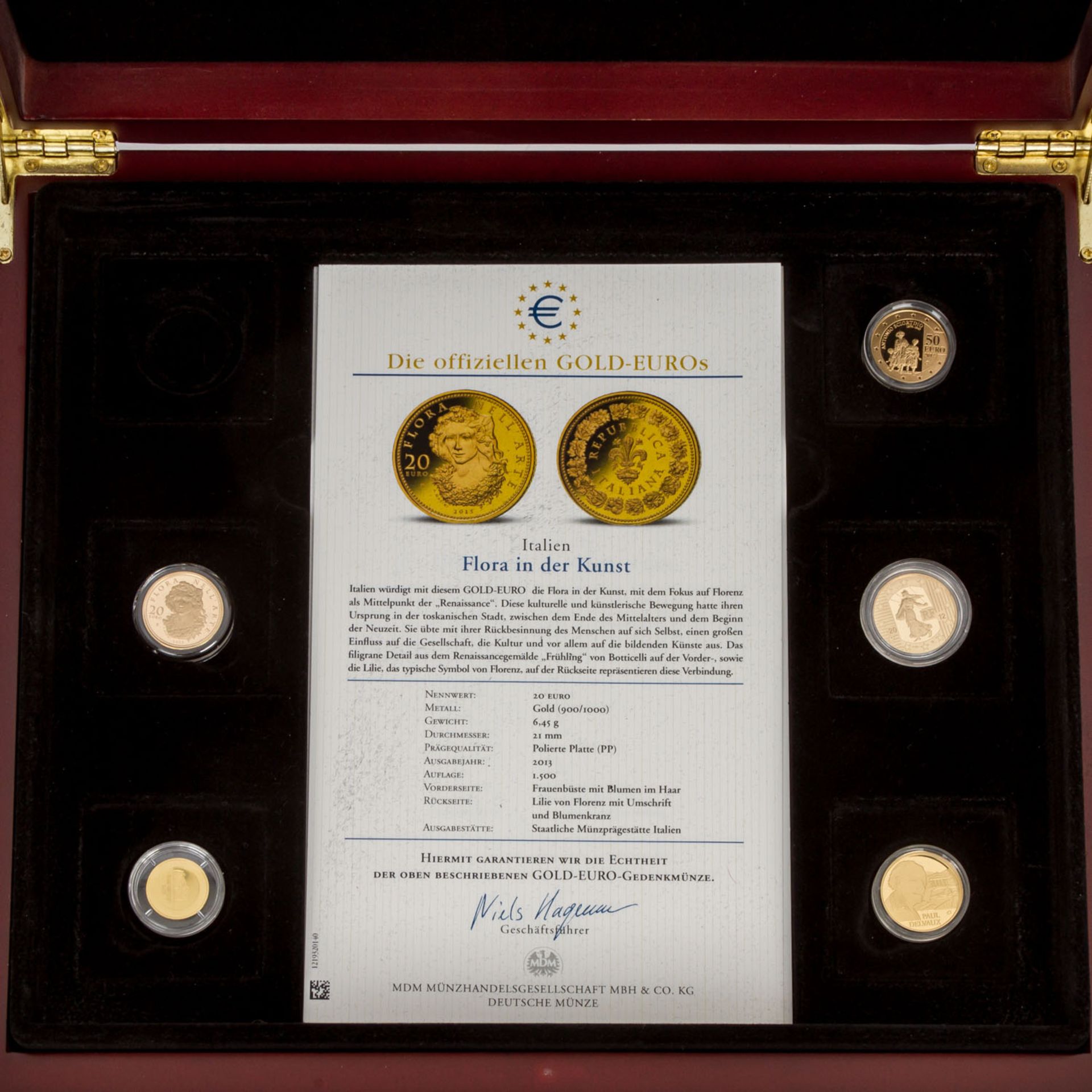 Die offiziellen Gold-EUROS, 11 Goldmünzen, insgesamt ca. 68,2 g fein. PP | T - Image 7 of 14