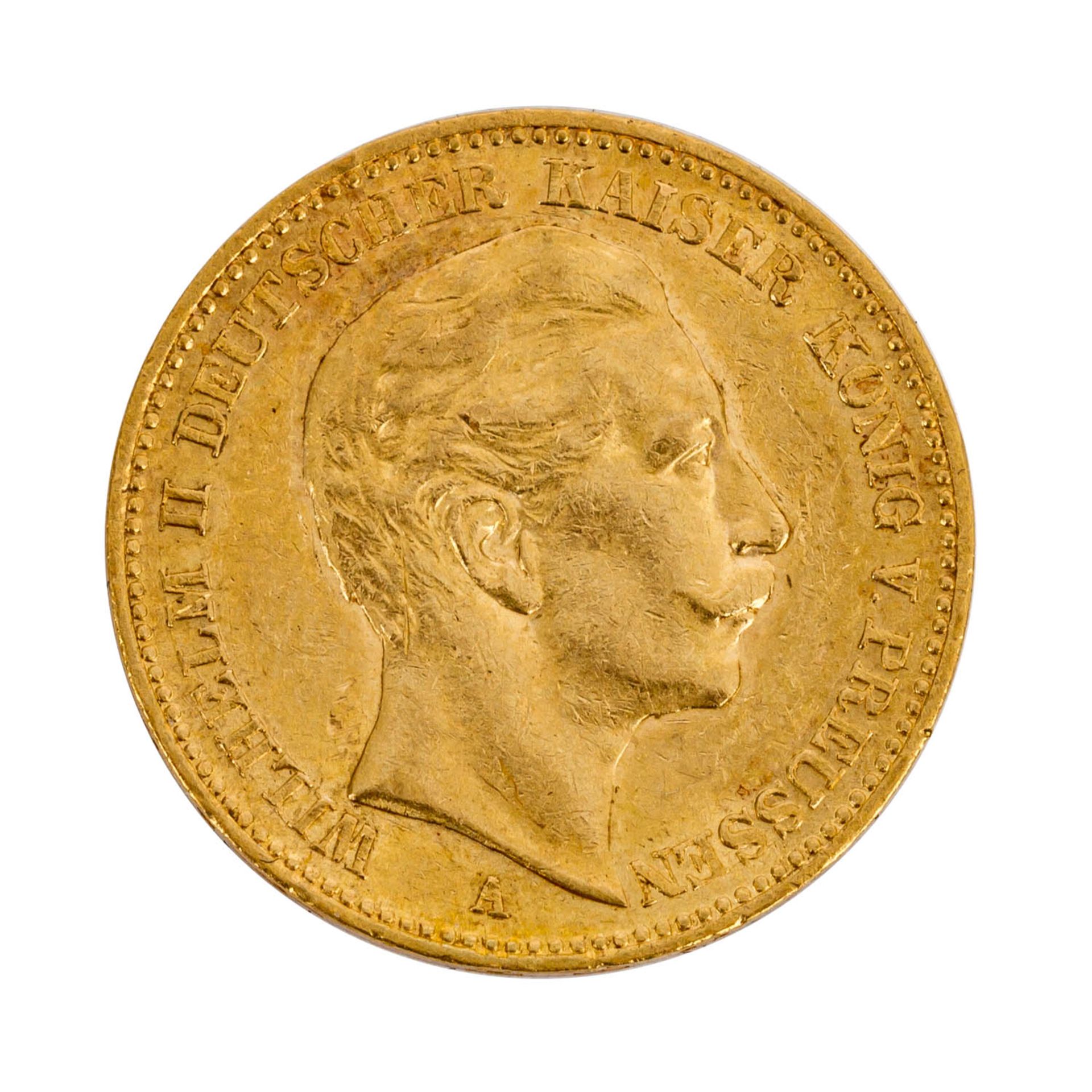 Deutsches Kaiserreich / Preussen -20 Mark 1905, GOLD, Wilhelm II, ss mit leichten Rand