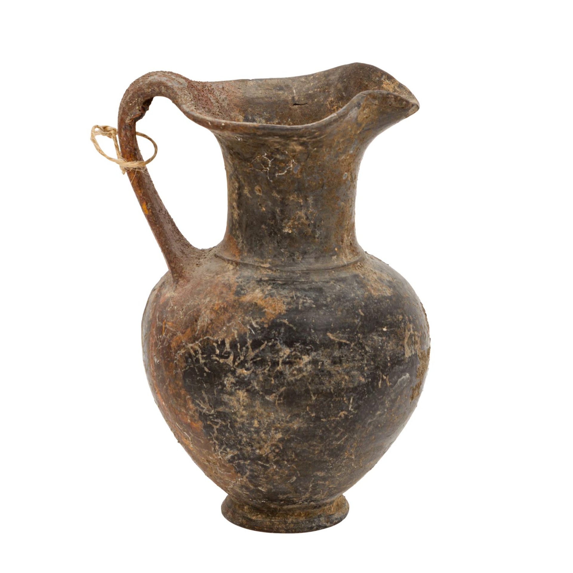 Antike Keramik aus Etrurien - einhenklige Kanne aus Buccherokeramik mit kleeblattförm - Image 3 of 6