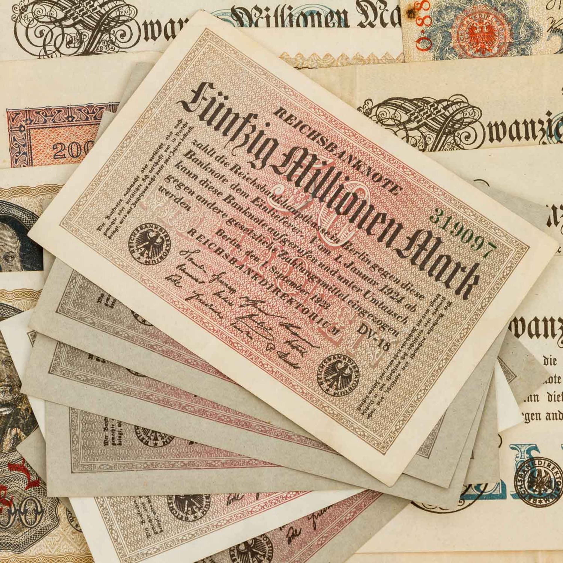 Historische Banknoten, Deutschland 1.H. 20.Jh. - dabei Dt. Kaiserreich, Weimarer Repub - Bild 2 aus 5