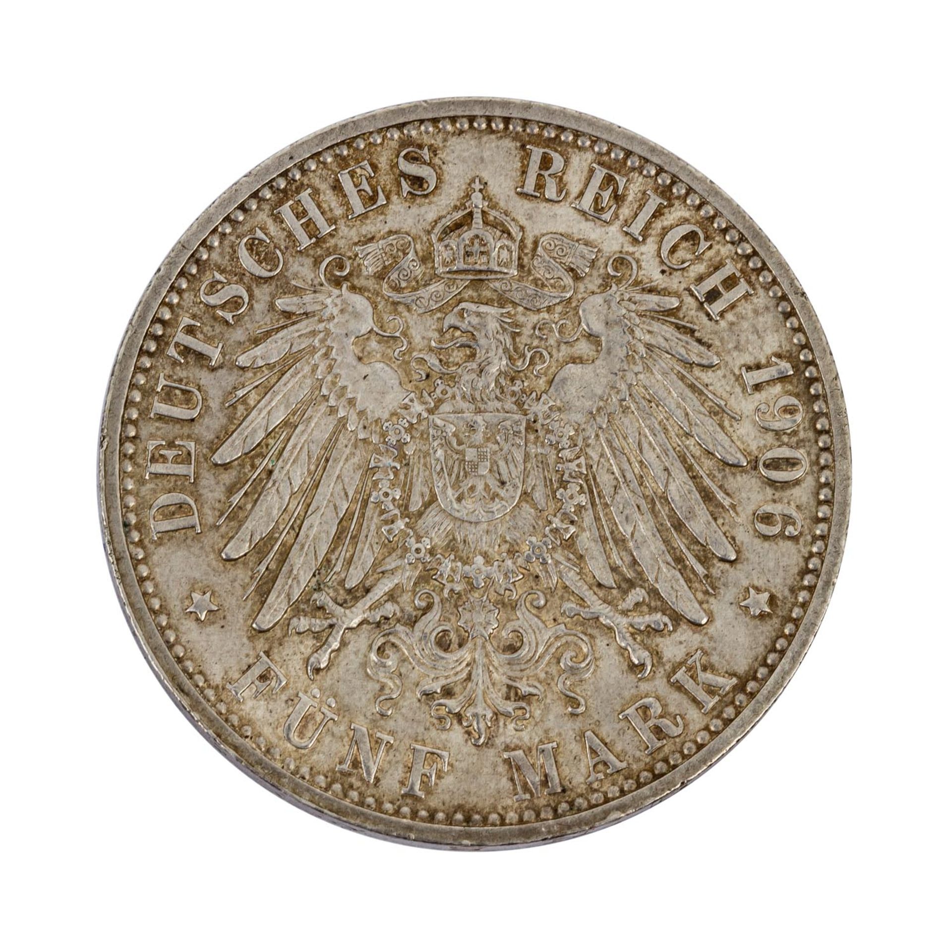Deutsches Kaiserreich / Baden - 5 Mark 1906, Goldene Hochzeit von Friedrich und Luise, - Bild 2 aus 2