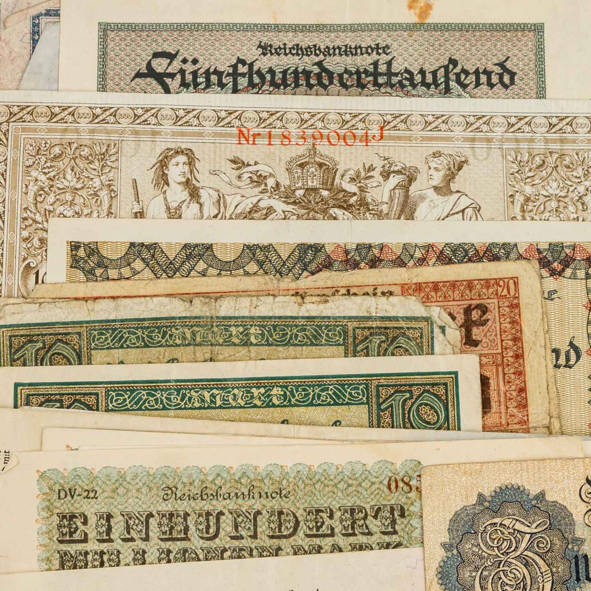 Historische Banknoten, Deutschland 1.H. 20.Jh. - dabei Dt. Kaiserreich, Weimarer Repub - Bild 3 aus 5