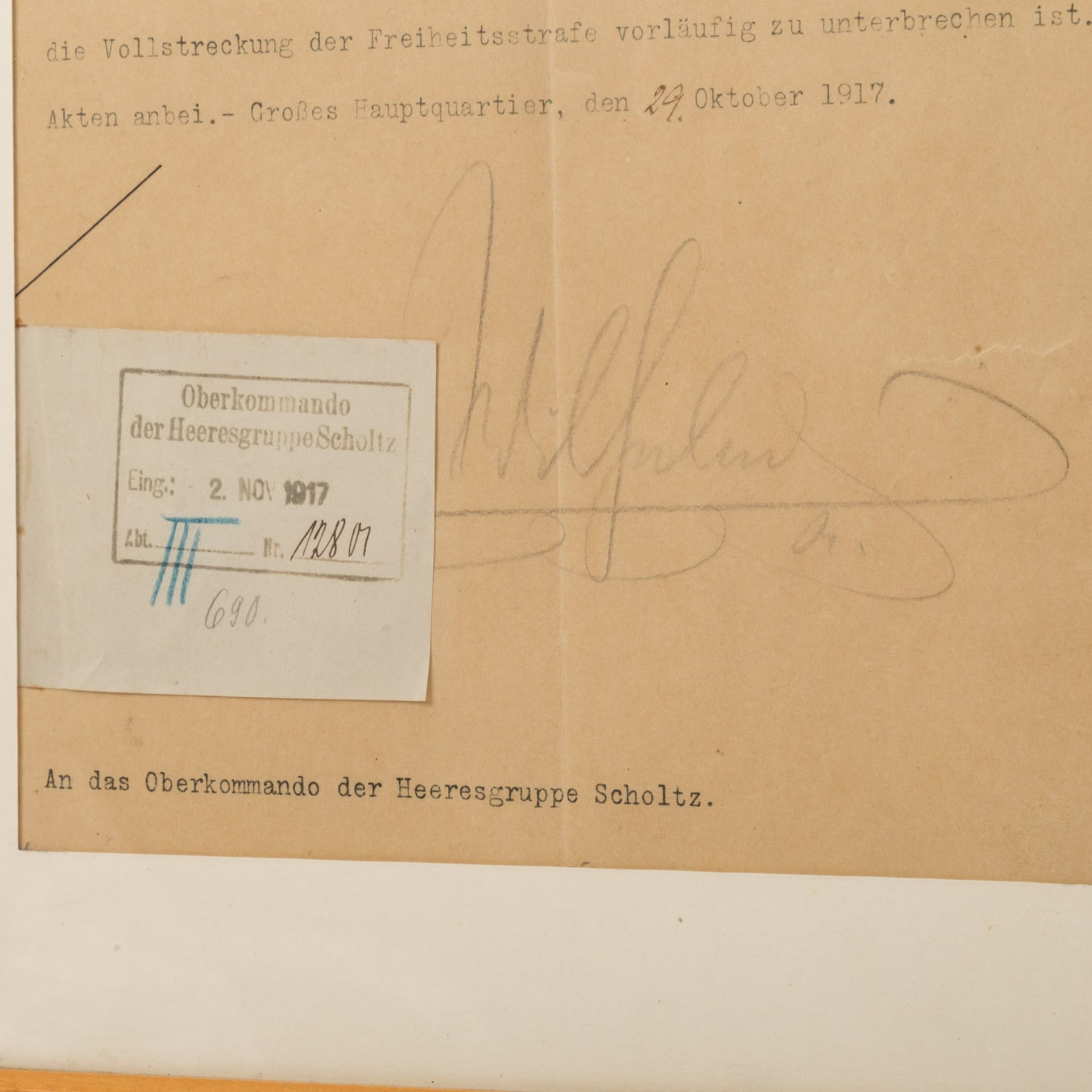 Kaiser Wilhelm II - Typoskript mit Unterschrift - Image 2 of 3