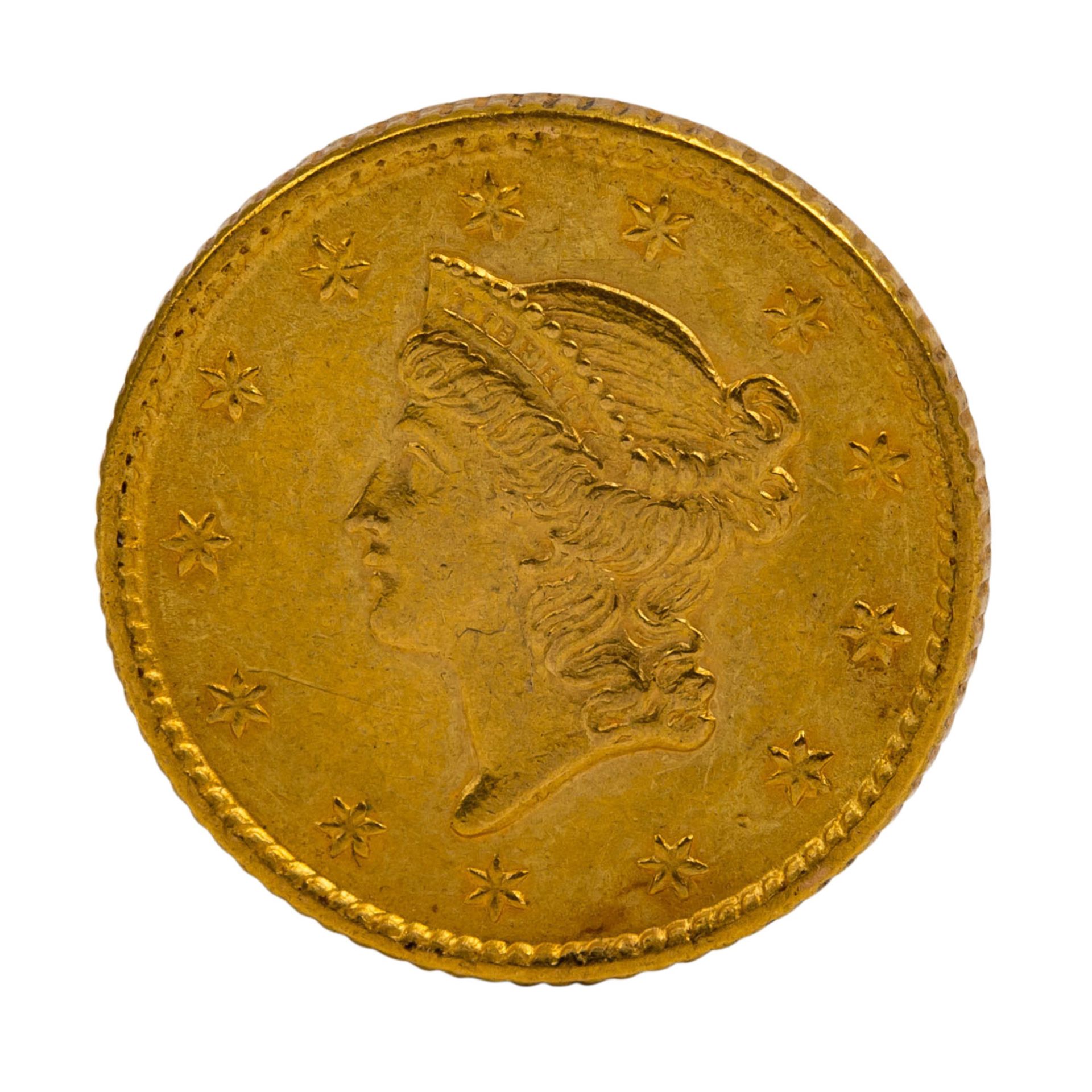 USA/Gold - 1 Dollar 1853, Liberty Head, - Image 2 of 3