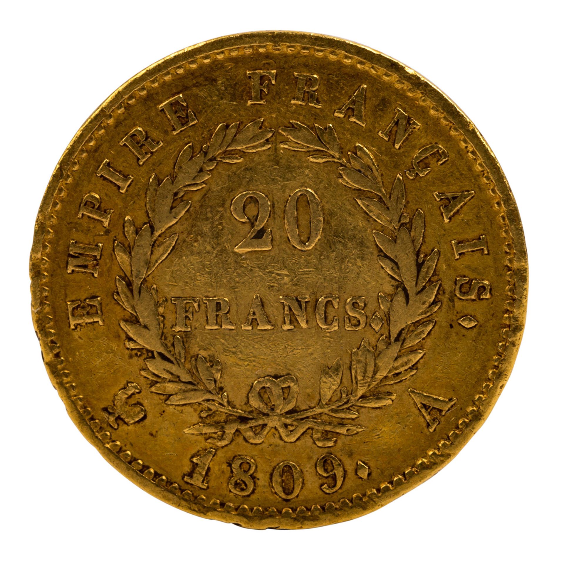 Frankreich - 20 Francs 1809/A, Napoleon Bonaparte, - Bild 3 aus 3