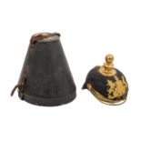 Württemberg - Pickelhaube Artillerie mit Koffer,