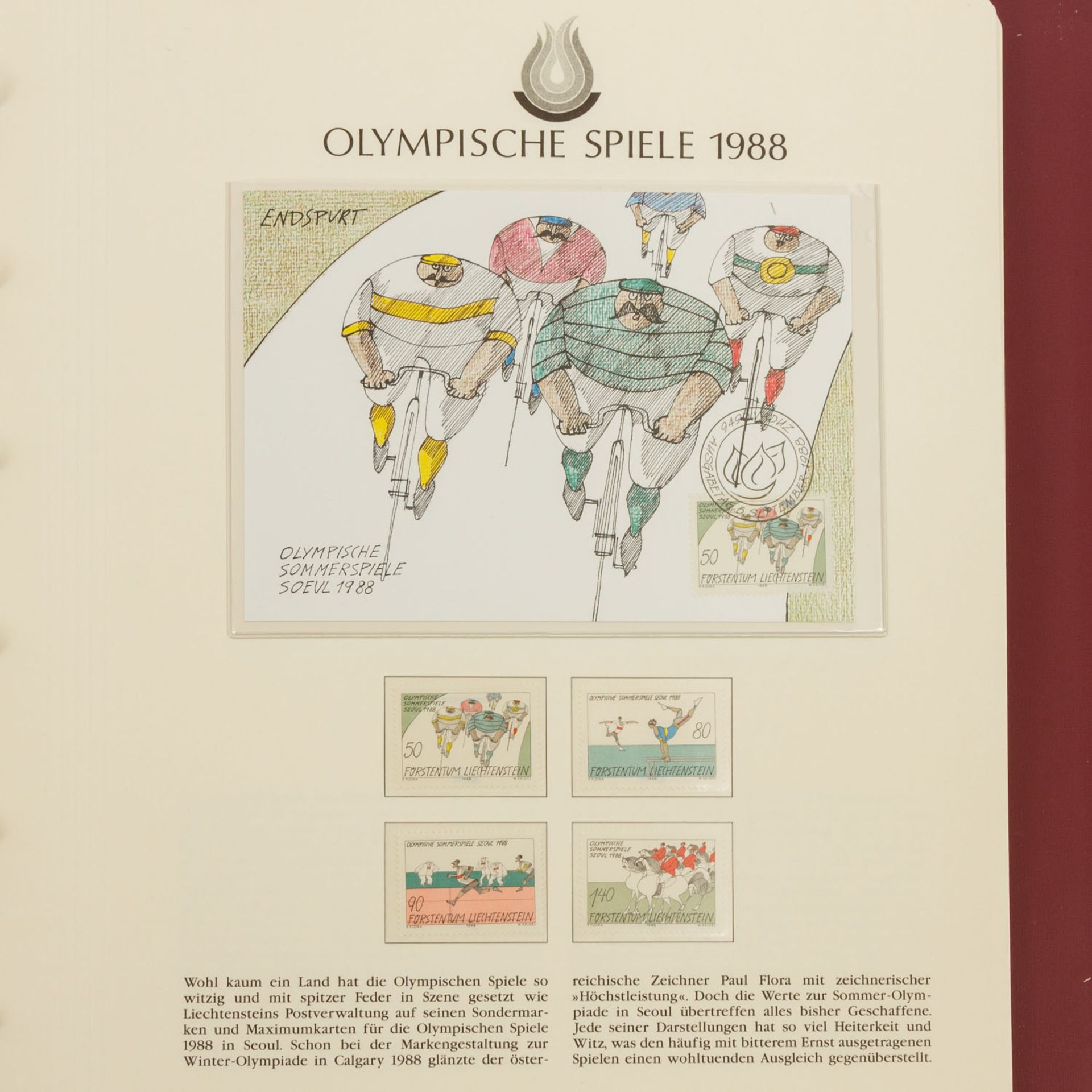 Schöne Motivsammlung Olympia 1988, Kat.-Wert 550,-€ - Image 6 of 10