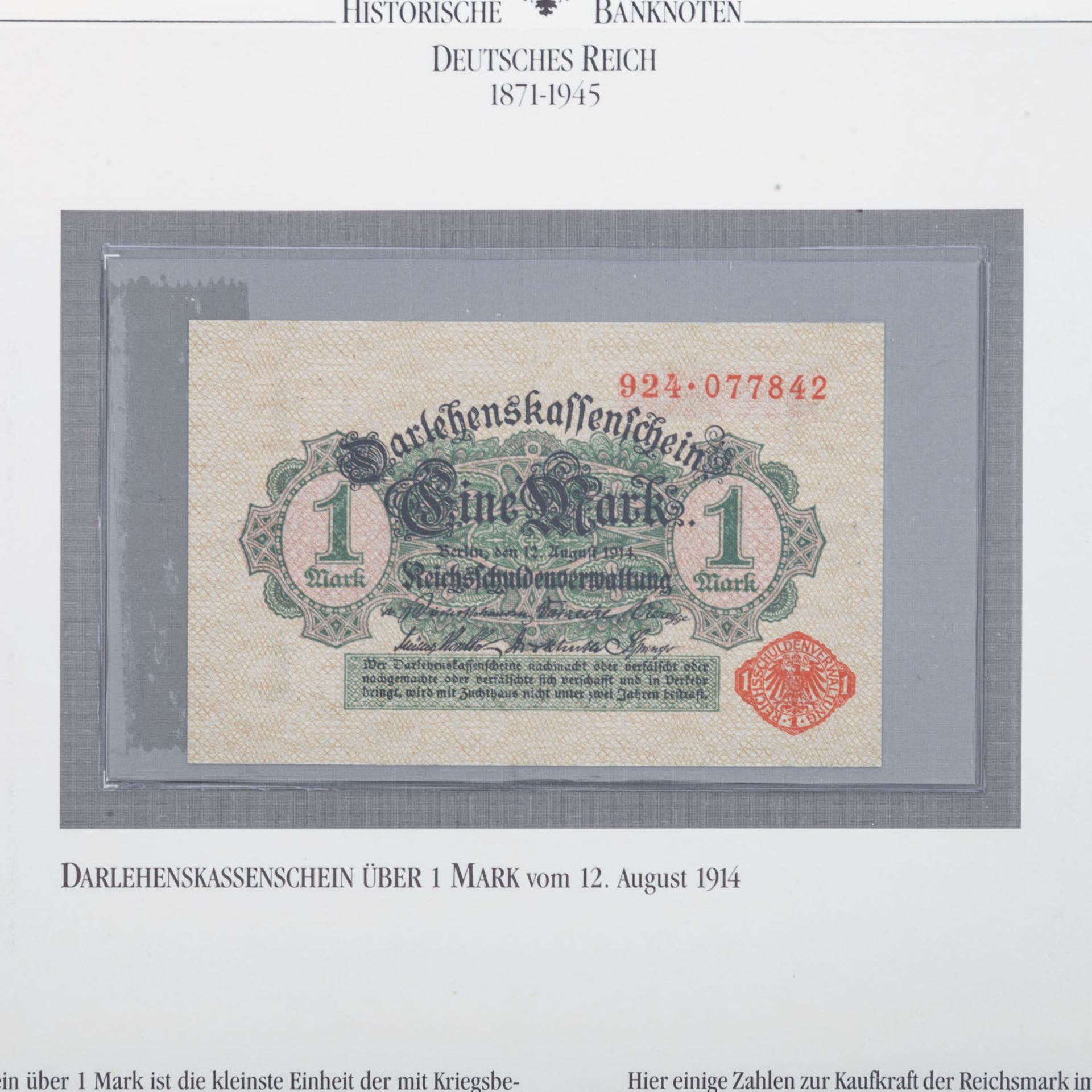 "Historische Banknoten Deutsches Reich 1871-1945" - - Image 2 of 7