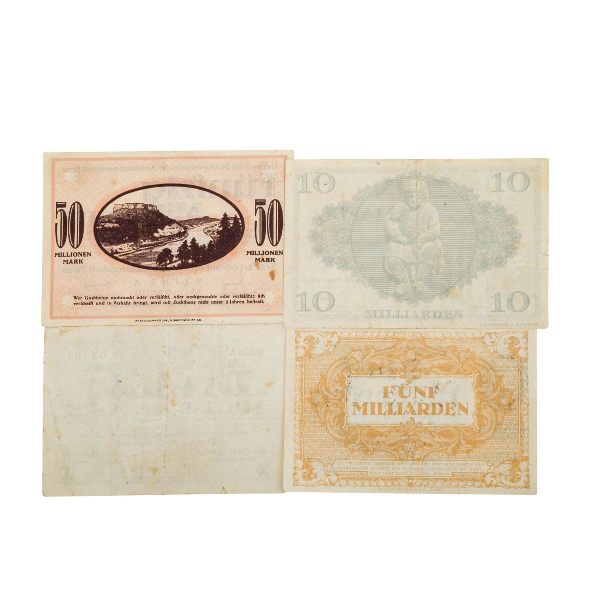 Banknoten der Weimarer Republik, Deutschland 1.Hälfte 20.Jh. - - Bild 7 aus 7
