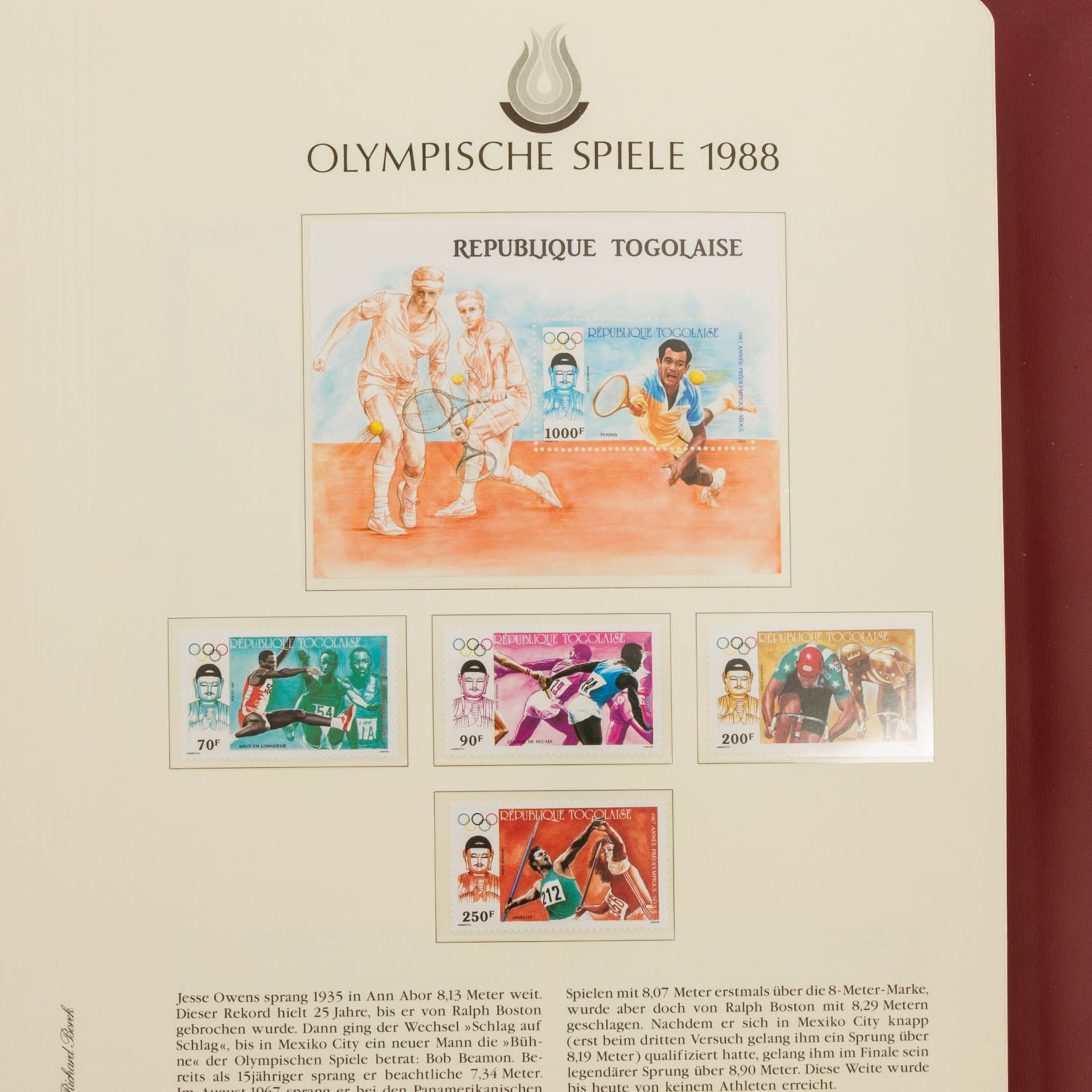 Schöne Motivsammlung Olympia 1988, Kat.-Wert 550,-€ - Bild 9 aus 10