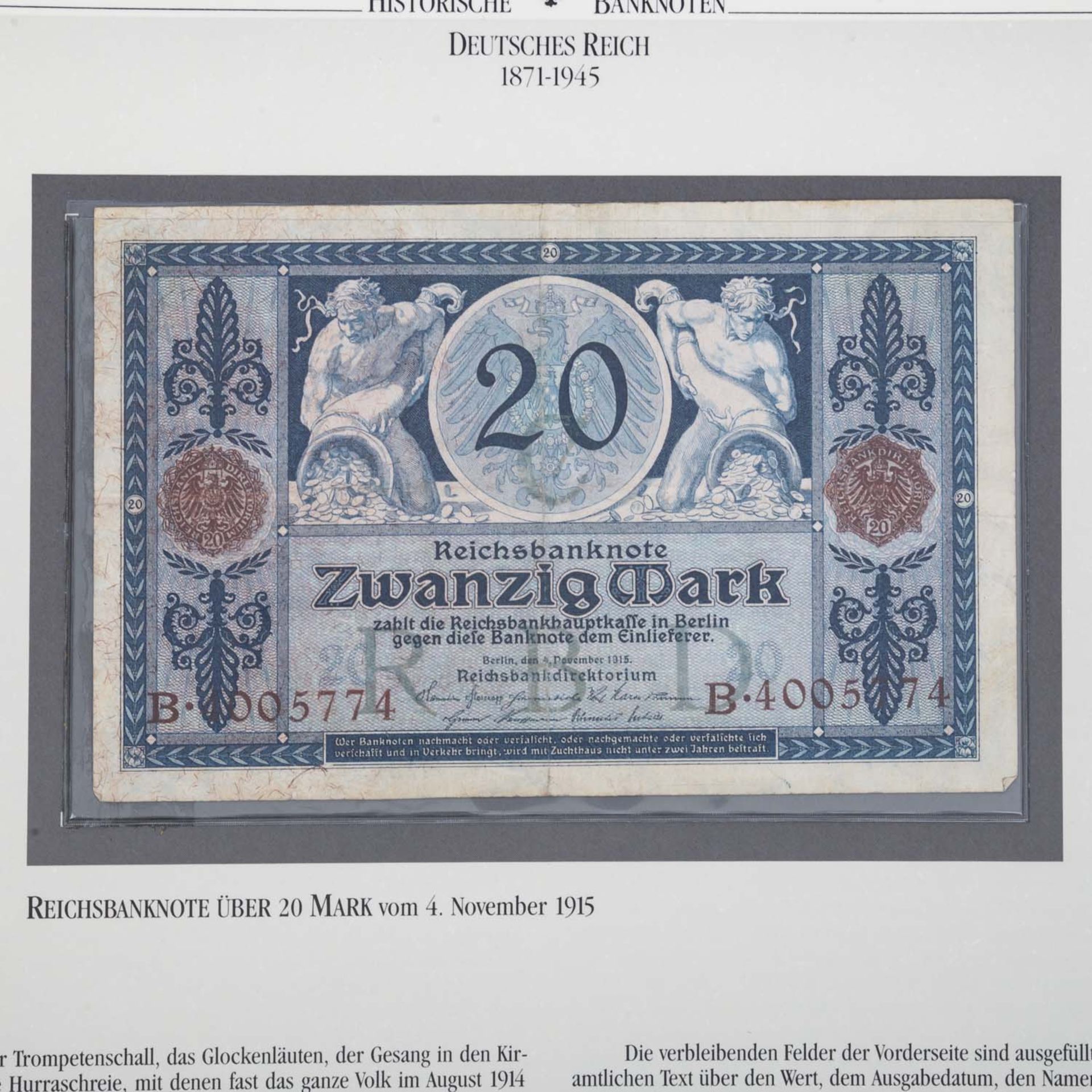 "Historische Banknoten Deutsches Reich 1871-1945" - - Image 7 of 7