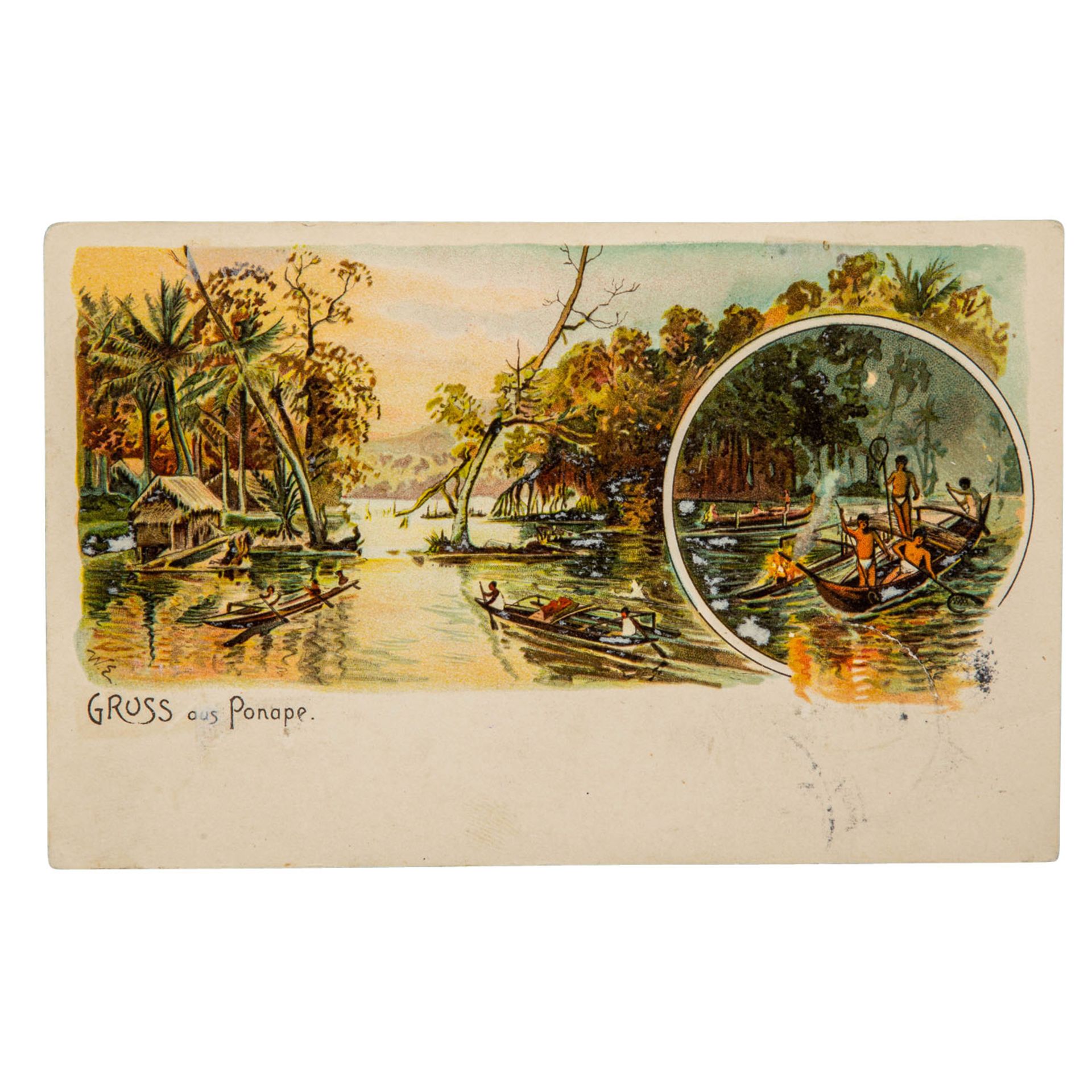 Dt. Kolonien Karolinen - Postkarte mit sog. Ponape Provisorium - Bild 2 aus 2