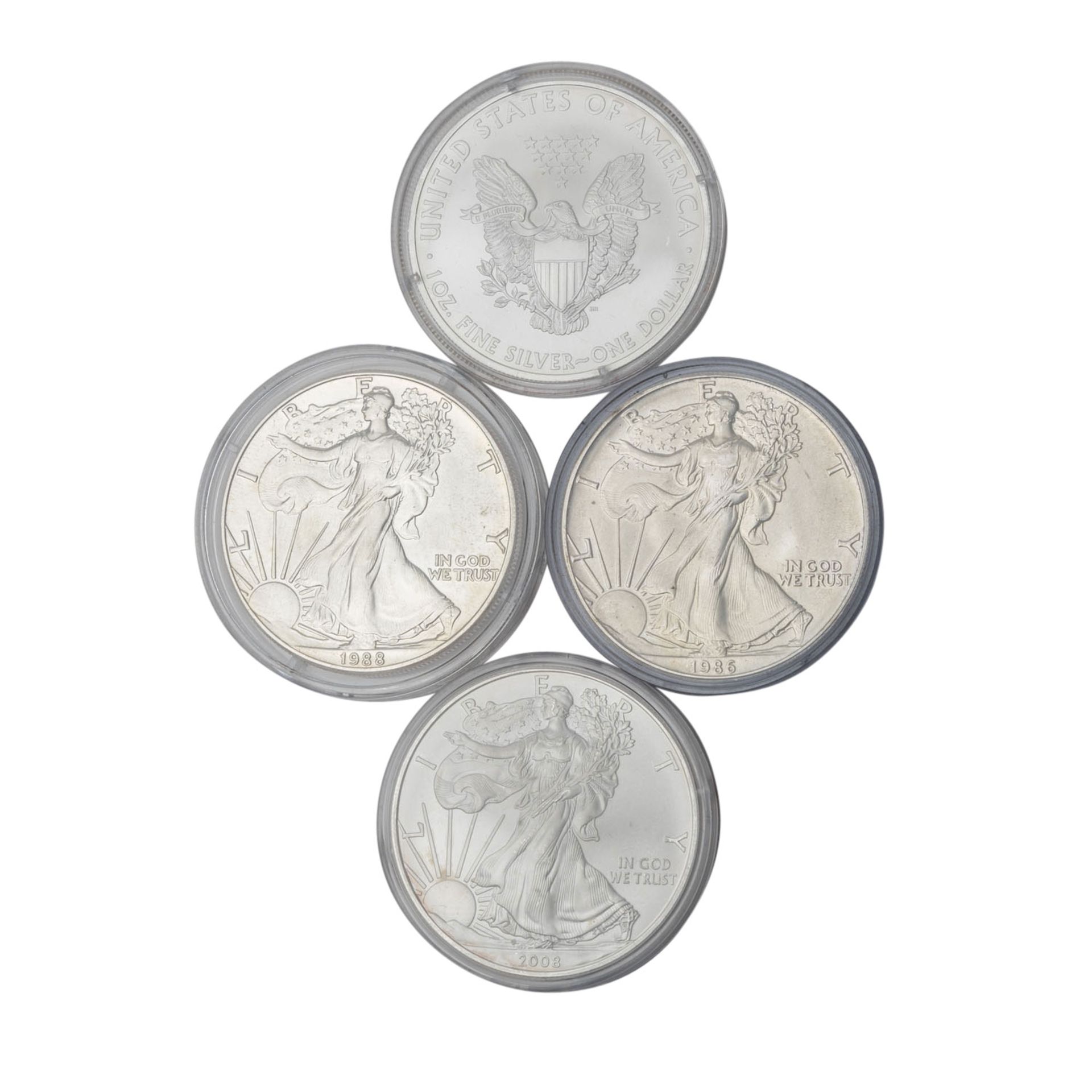 USA /SILBER - 4 x 1 Dollar American Eagle, je 1 Unze - Bild 2 aus 2
