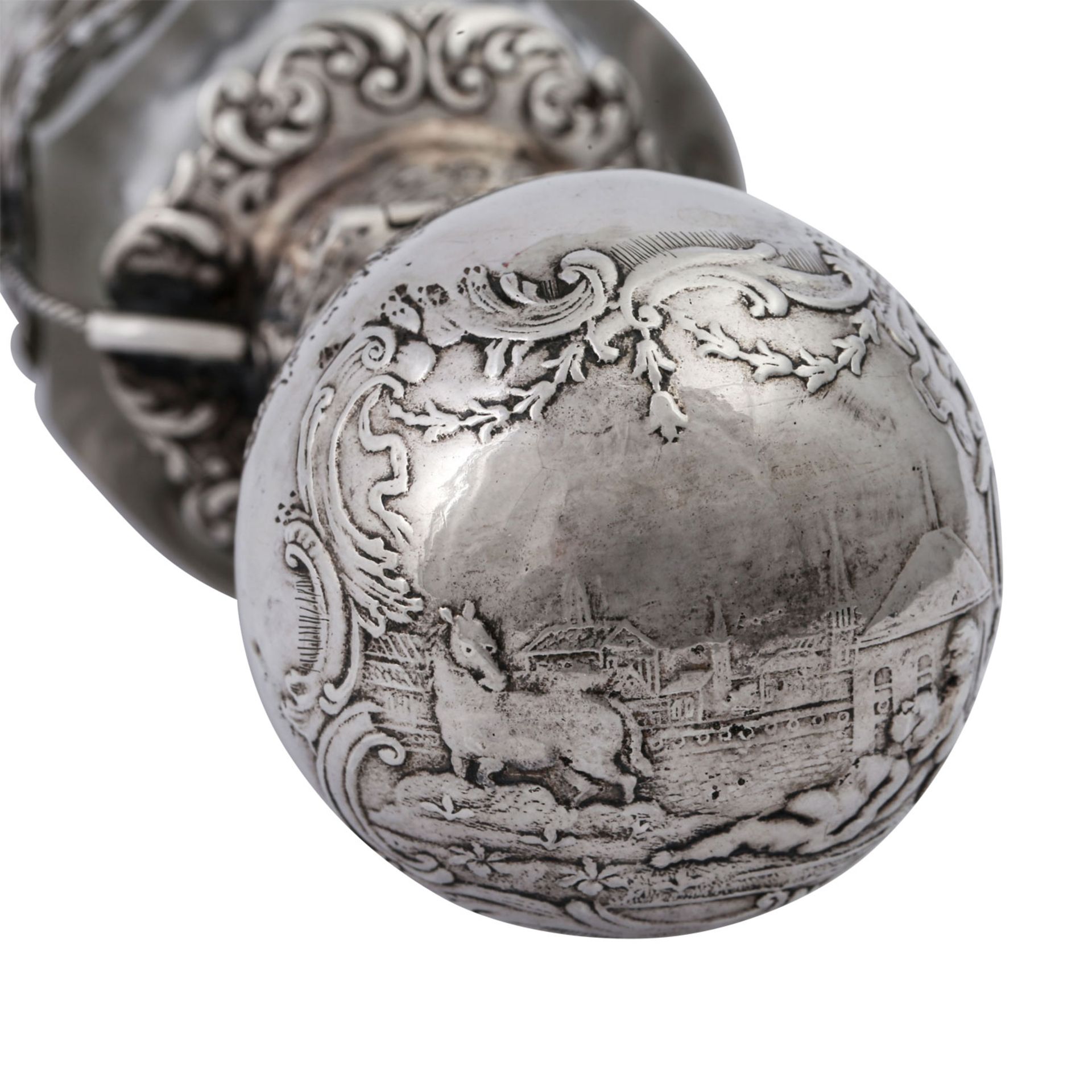 NIEDERLANDE außergewöhnlicher Glasflakon mit Silber-Montur, Ende des 19. Jhd..Flakon - Image 5 of 5