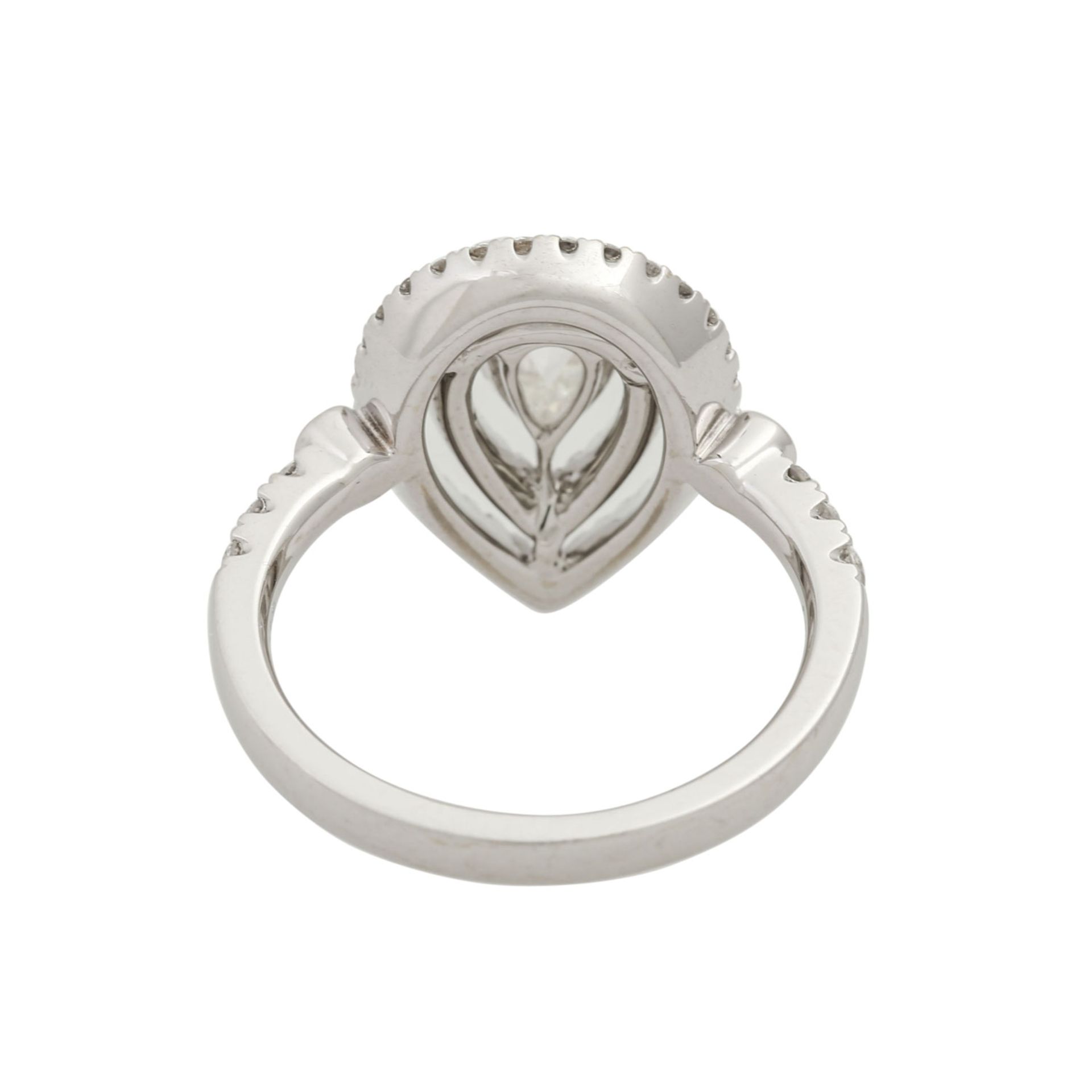 Ring mit Diamanttropfen ca. 0,71 ct,Rosenschliff, ca. LGW (I-J)/P1, weitere kleine Bri - Bild 3 aus 4