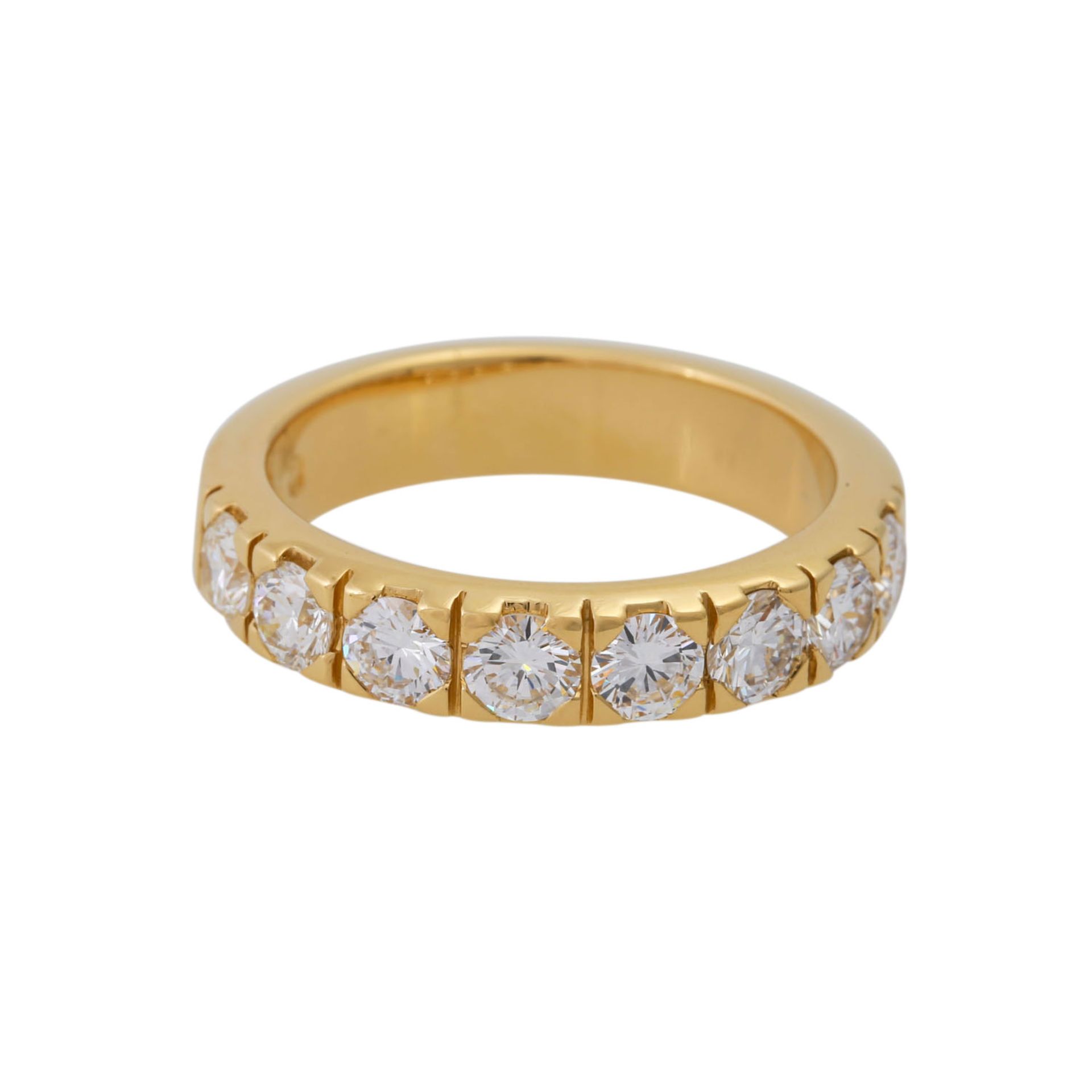 Halbmemoire Ring mit Brillanten ca. 1,4 ct,ca. WEISS (H)/VS, GG 18K, 8,4 gr, RW: 57, 2 - Bild 2 aus 6