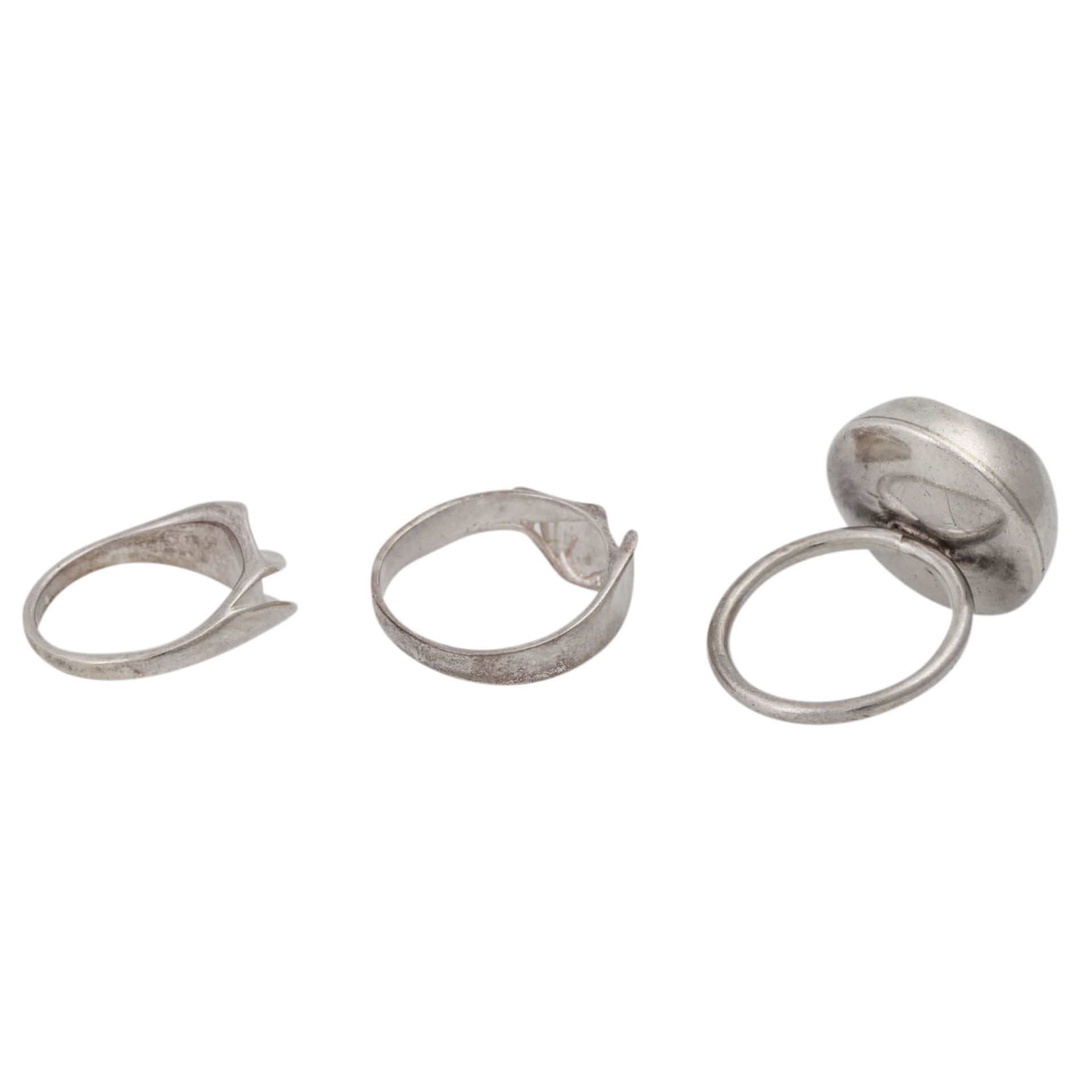 Schmuckkonvolut 7-teilig,Silber, 149 g, bestehend aus 1 Armband, 1 Collier, 3 Ringen, - Bild 7 aus 7
