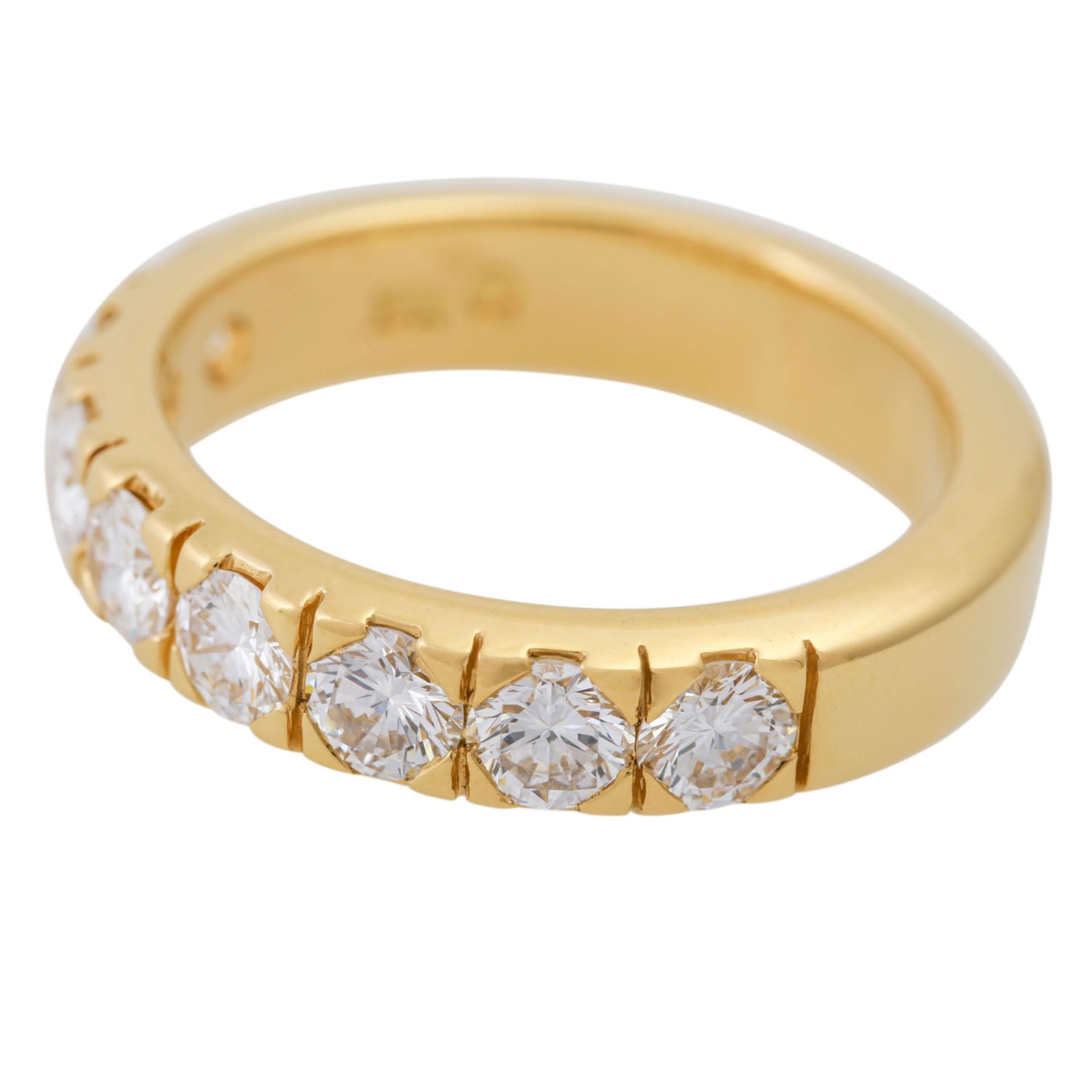 Halbmemoire Ring mit Brillanten ca. 1,4 ct,ca. WEISS (H)/VS, GG 18K, 8,4 gr, RW: 57, 2 - Bild 6 aus 6