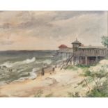 KAPELL, PAUL (Ostrowo/Posen 1876-1943 Stuttgart), "Seebrücke am Strand der Ostsee",be