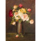 MAYER, K. (Künstler/in 19./20. Jh.), "Stillleben mit Rosen in Vase", u.re. signiert, Öl/Leinwand