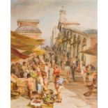 BROMBO, ANGELO (1893-1962, italienischer Künstler), "Venedig, die Rialtobrücke",zahl