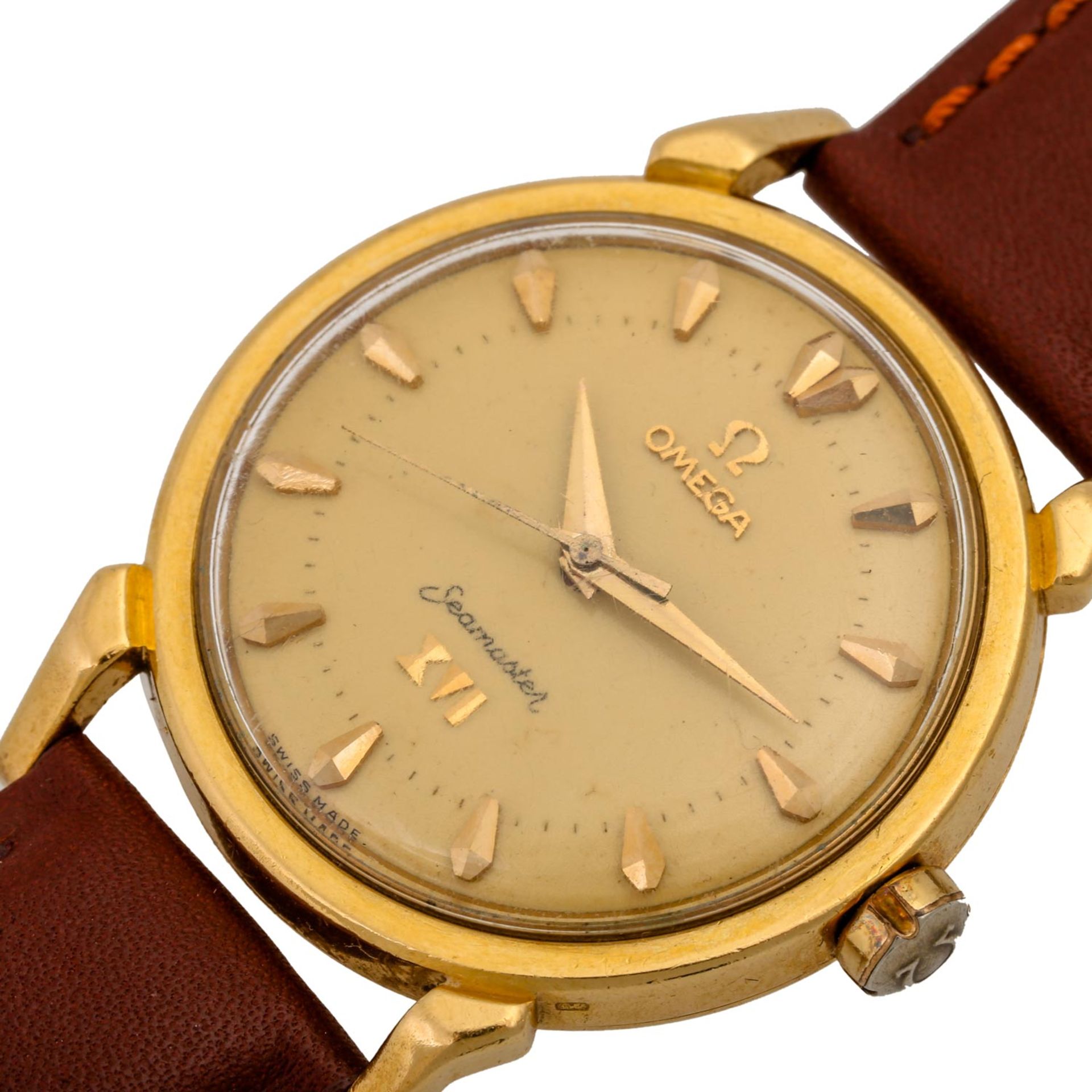 OMEGA Seamaster XVI Olympia, Ref. 2850. Armbanduhr.Gold 18K. Automatic-Werk. Lederband - Bild 5 aus 7