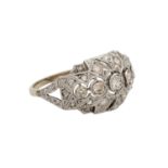 Ring mit Diamanten im Alt- und Rosenschliff, zus. ca. 0,45 ct,ca. GET (M-P)/SI-P1, GG/