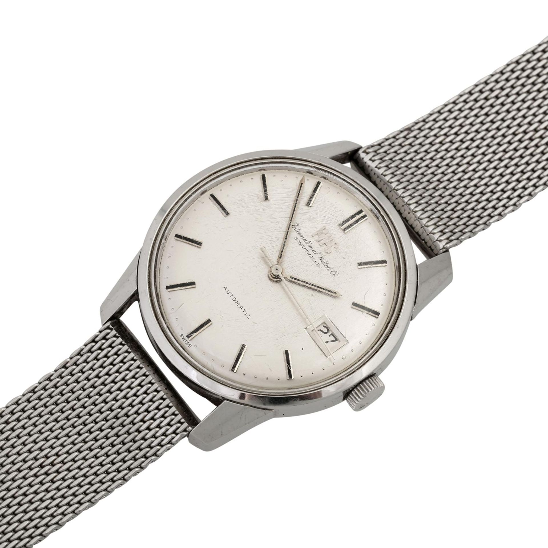 IWC Vintage Armbanduhr.Edelstahl. Automatic-Werk. Deutliche Gebrauchsspuren an Band un - Bild 3 aus 5