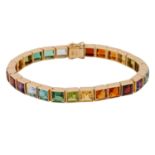Regenbogen-Armband,bestehend aus 27 Farbedelsteinen, wie z.B. Turmalin, Aquamarin, Gra