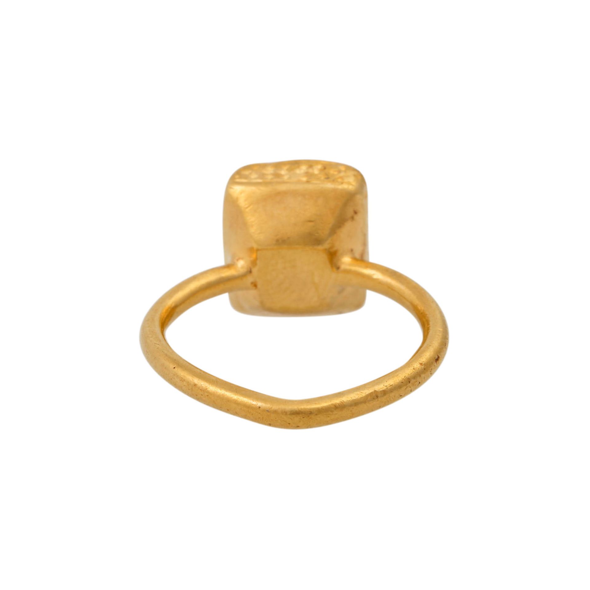 Antiker Ring, islamisch, 14. - 16. Jh.,Gold ca. 920/000, 4,3 gr, gravierte Lapislazuli - Bild 4 aus 4