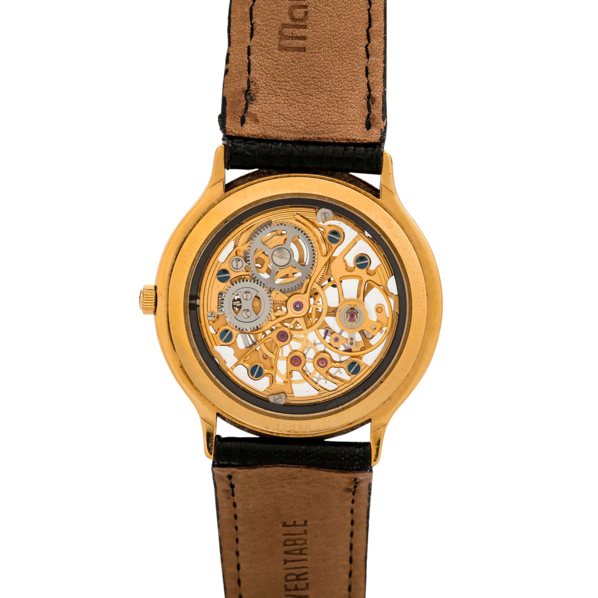 MAURICE LACROIX Skelettierte Armbanduhr, Ref. 12988.Gold plattiert. Handaufzug-Werk. G - Bild 2 aus 5