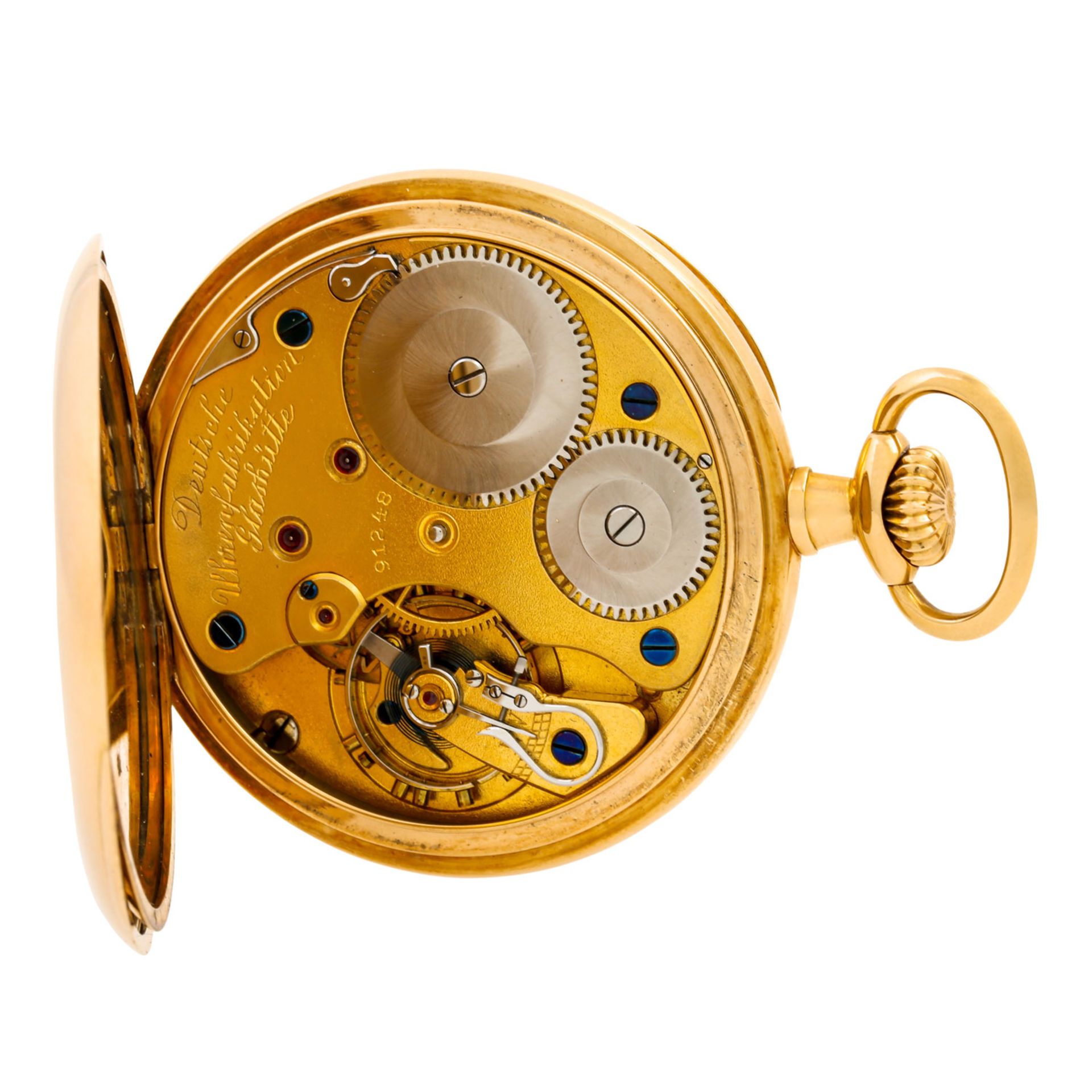 A. LANGE & SÖHNE Lepine Taschenuhr.Gehäuse Gold 14K, Staubdeckel Metall. Handaufzug- - Image 5 of 8